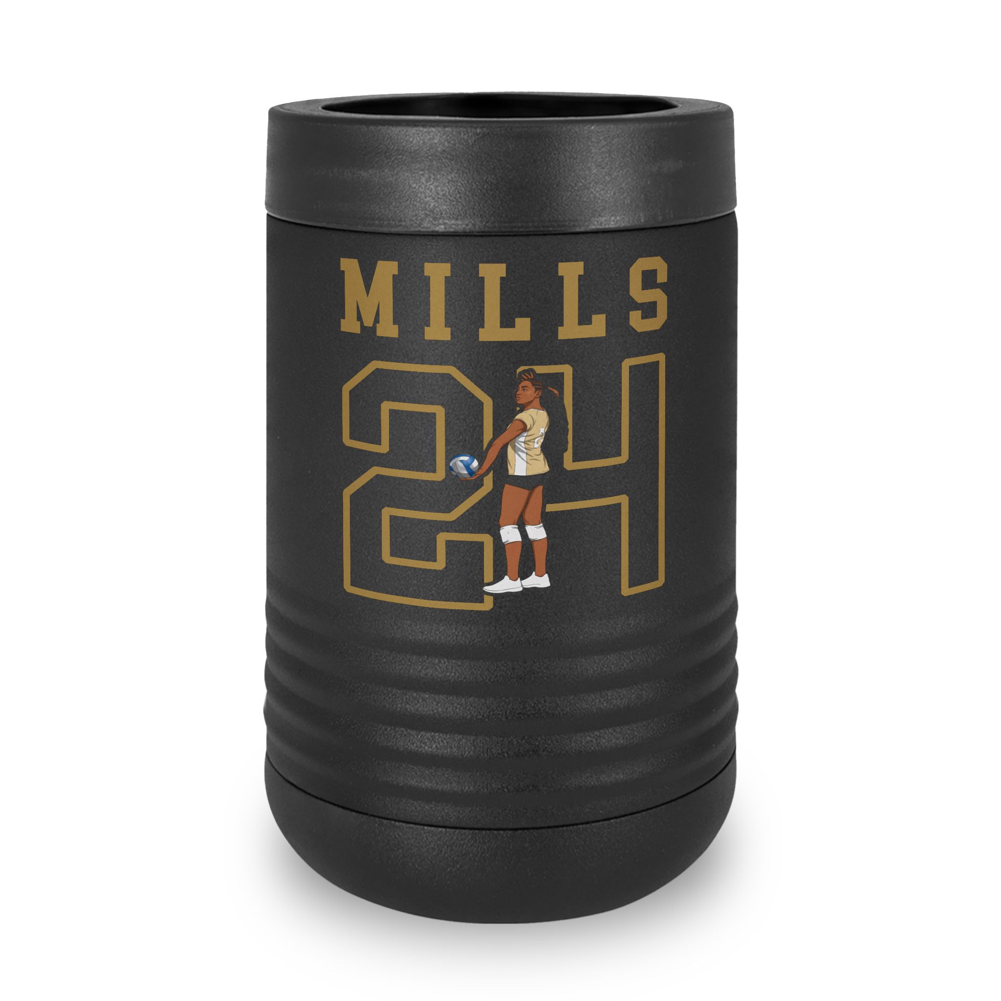 Stainless Can Cooler — character_shirsey in Black