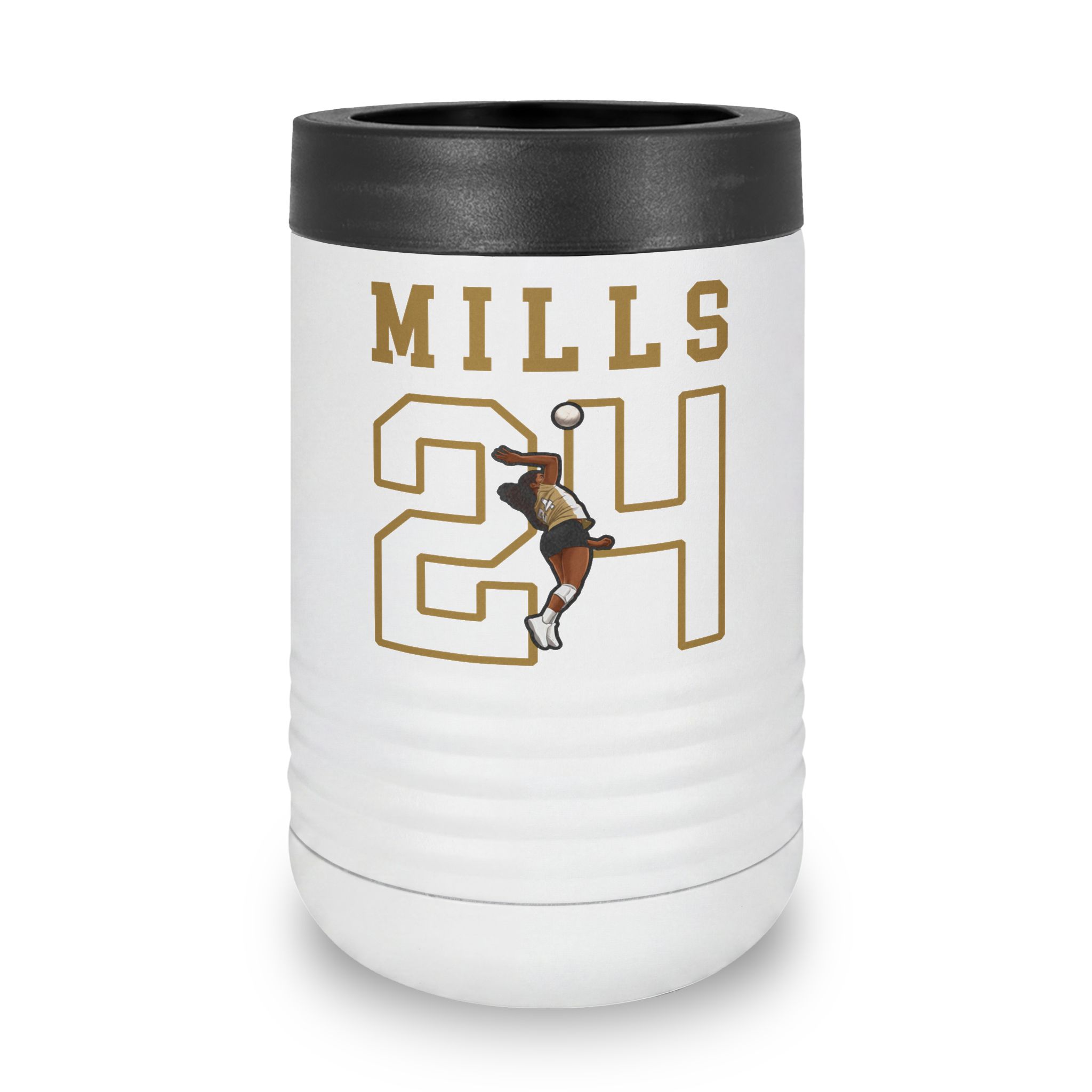 Stainless Can Cooler — character_shirsey in White