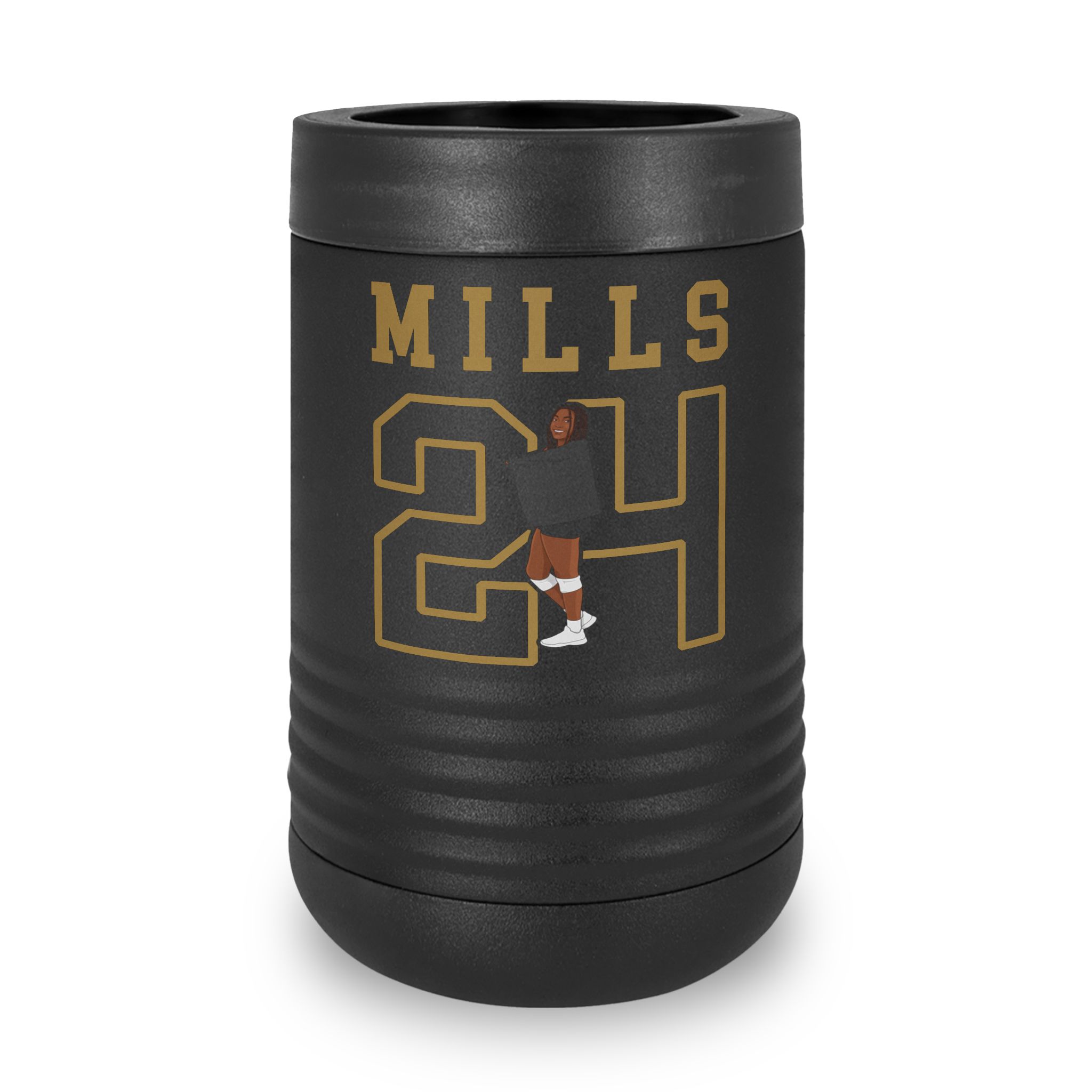 Stainless Can Cooler — character_shirsey in Black