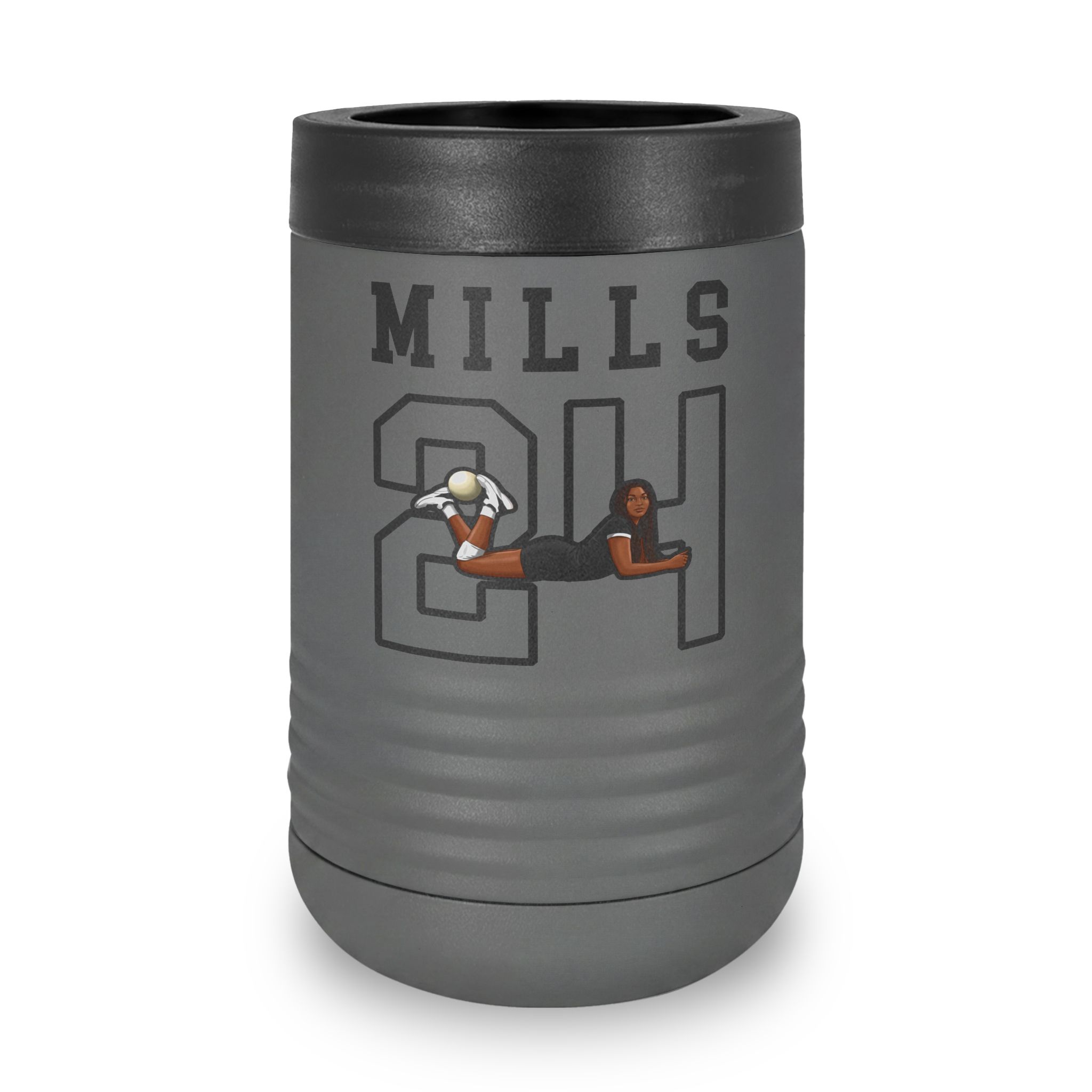 Stainless Can Cooler — character_shirsey in Grey
