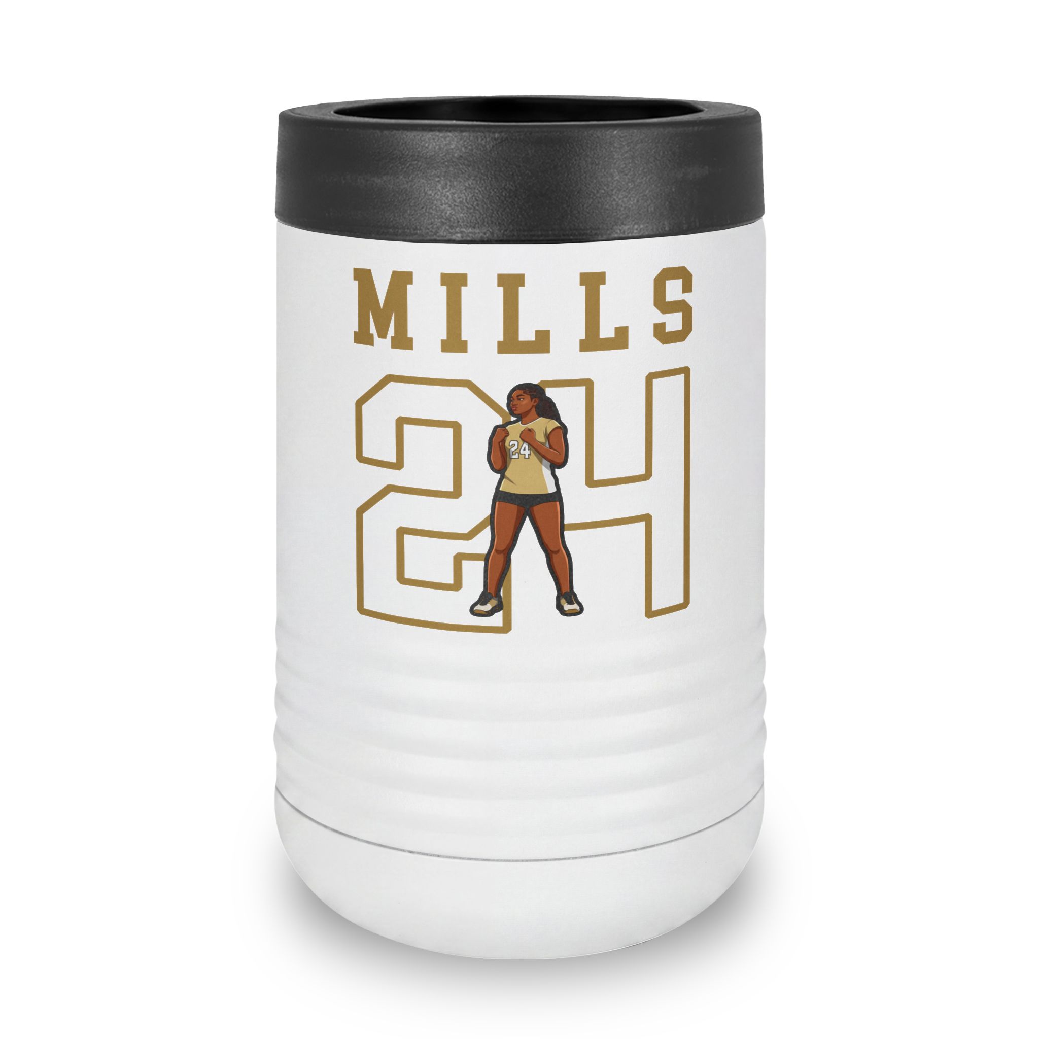 Stainless Can Cooler — character_shirsey in White