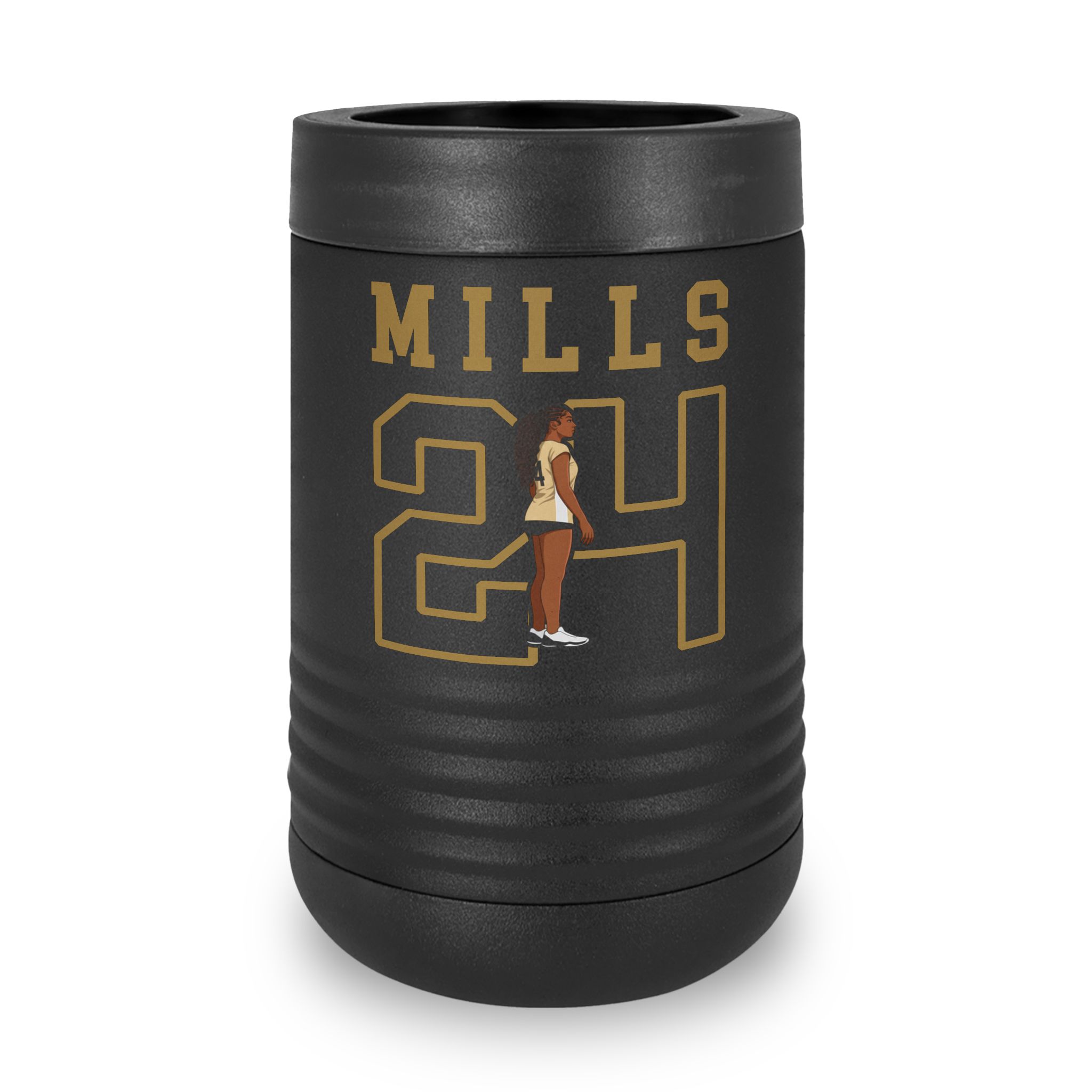 Stainless Can Cooler — character_shirsey in Black