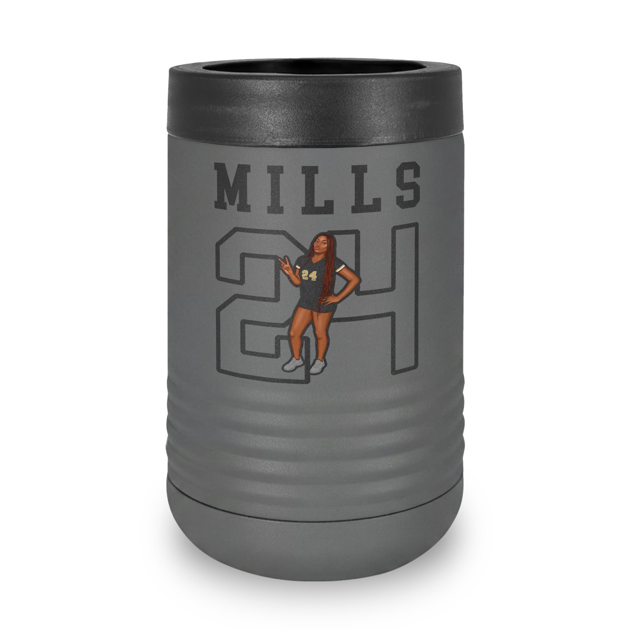 Stainless Can Cooler — character_shirsey in Grey