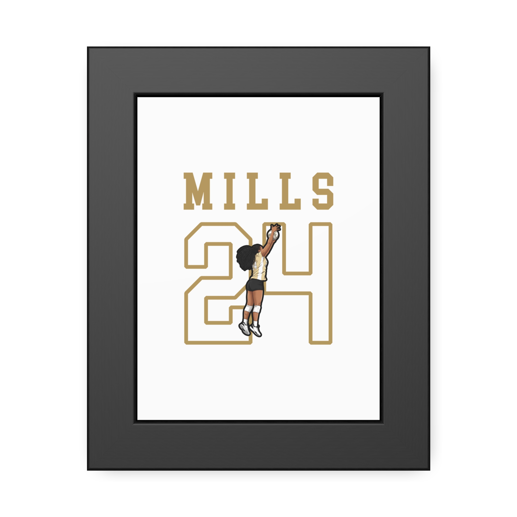 Framed Poster — character_shirsey in Black