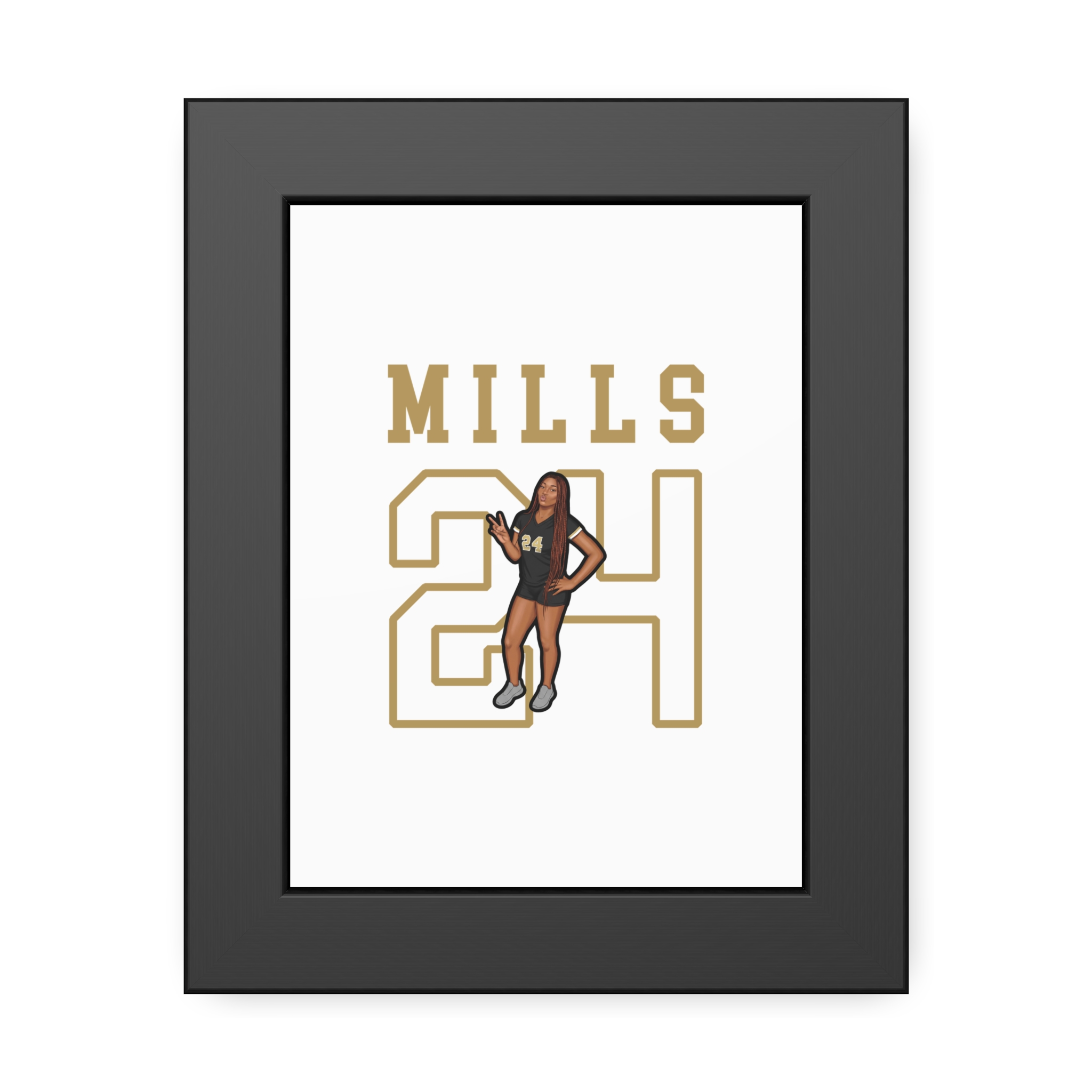 Framed Poster — character_shirsey in Black