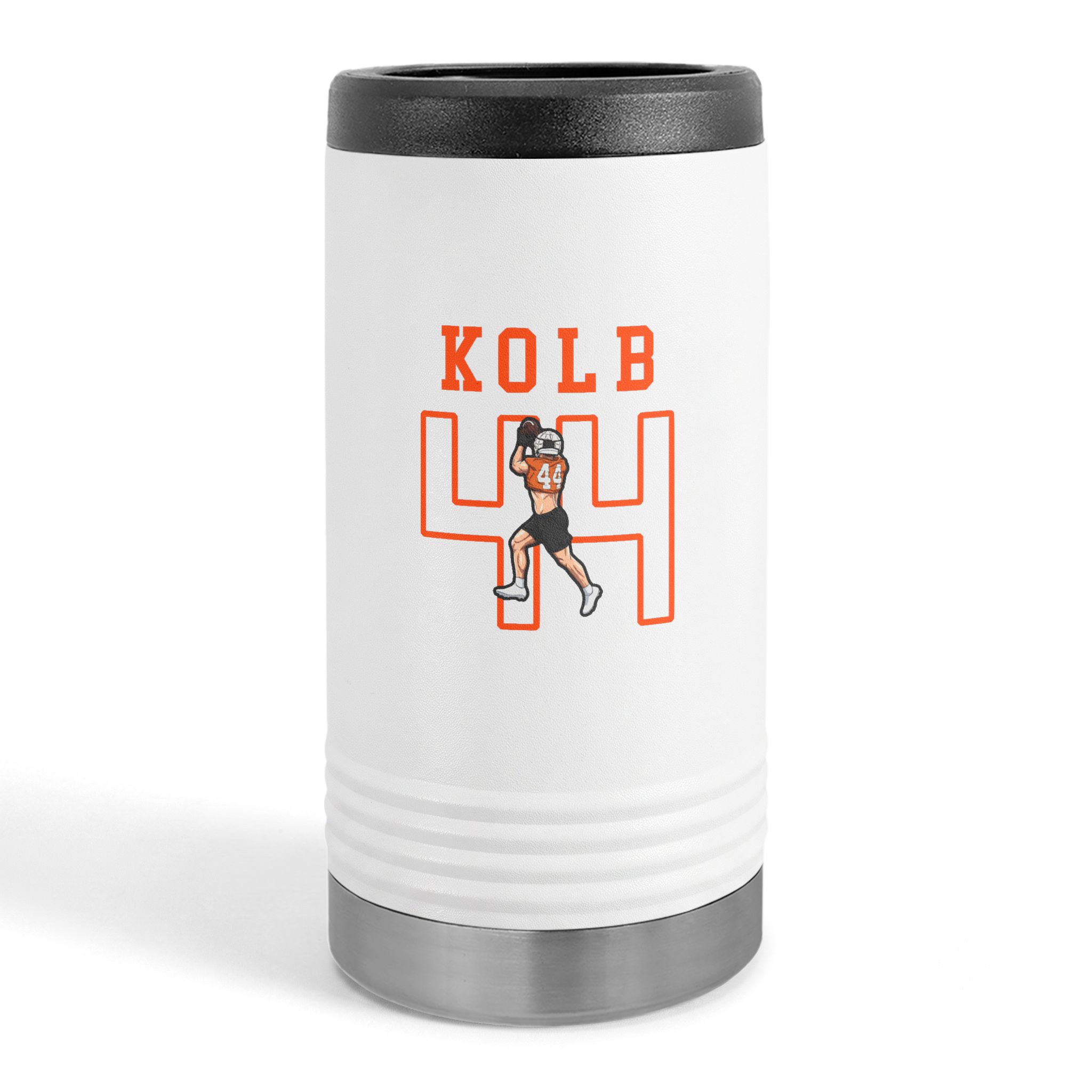 Slim Stainless Can Cooler — character_shirsey in White