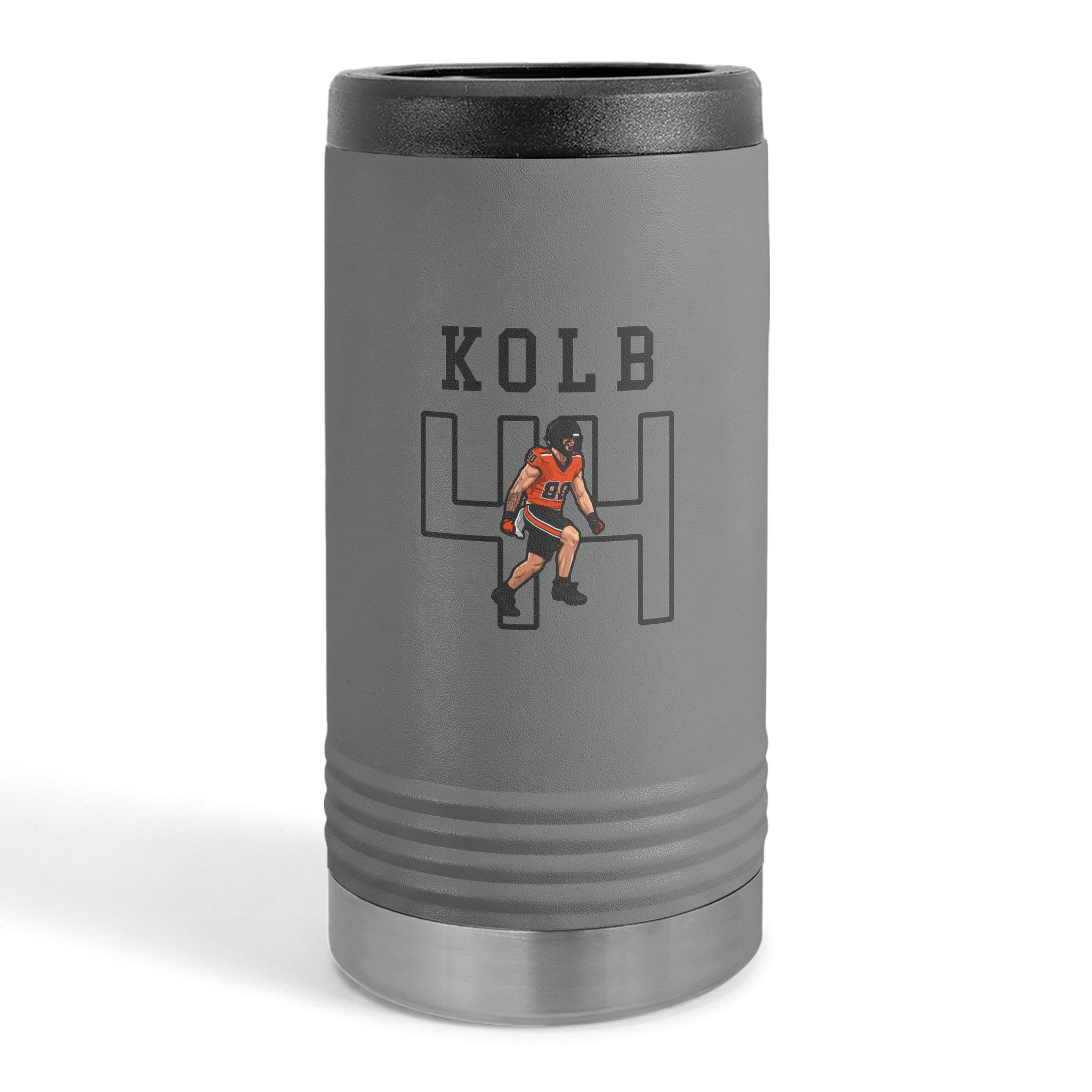Slim Stainless Can Cooler — character_shirsey in Grey