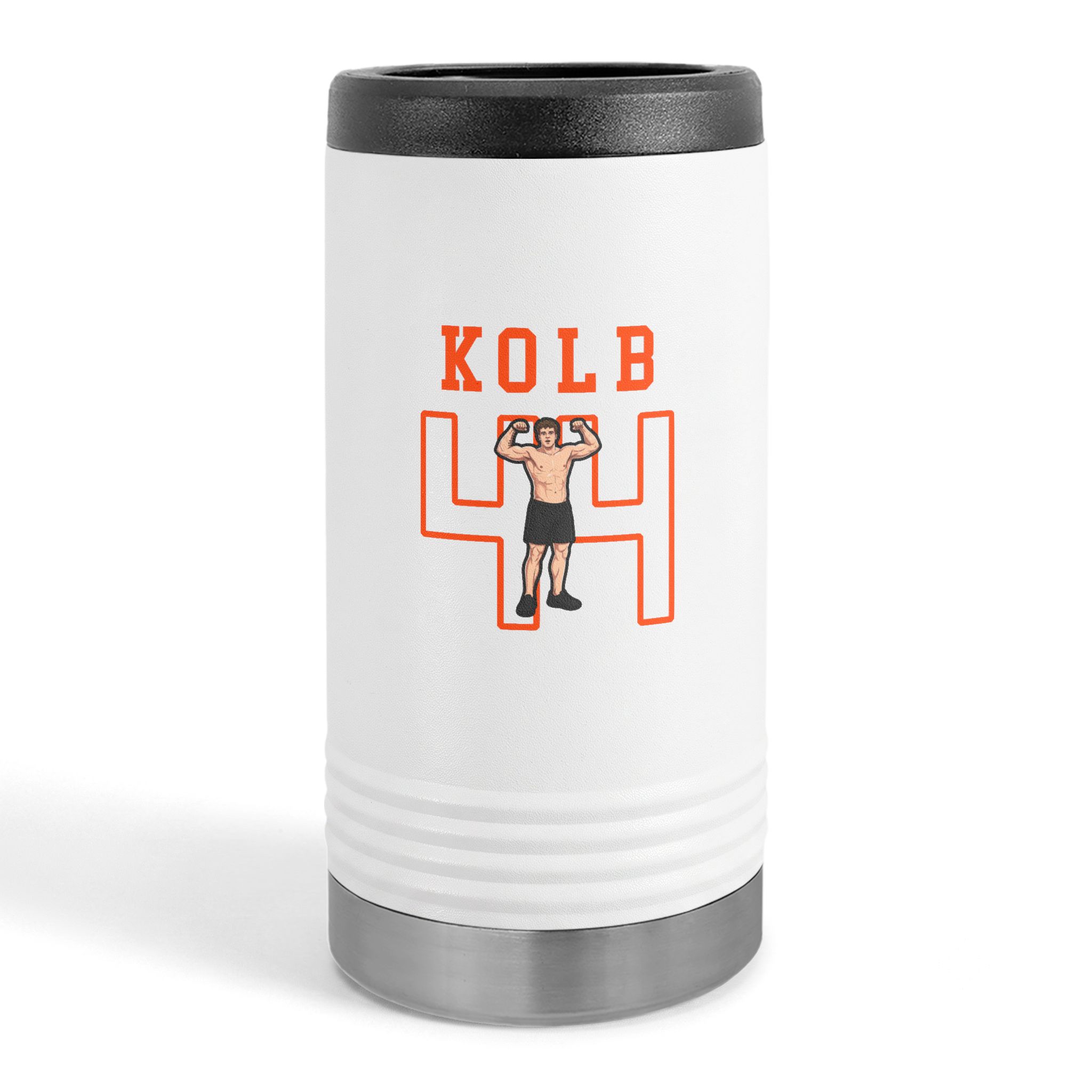 Slim Stainless Can Cooler — character_shirsey in White