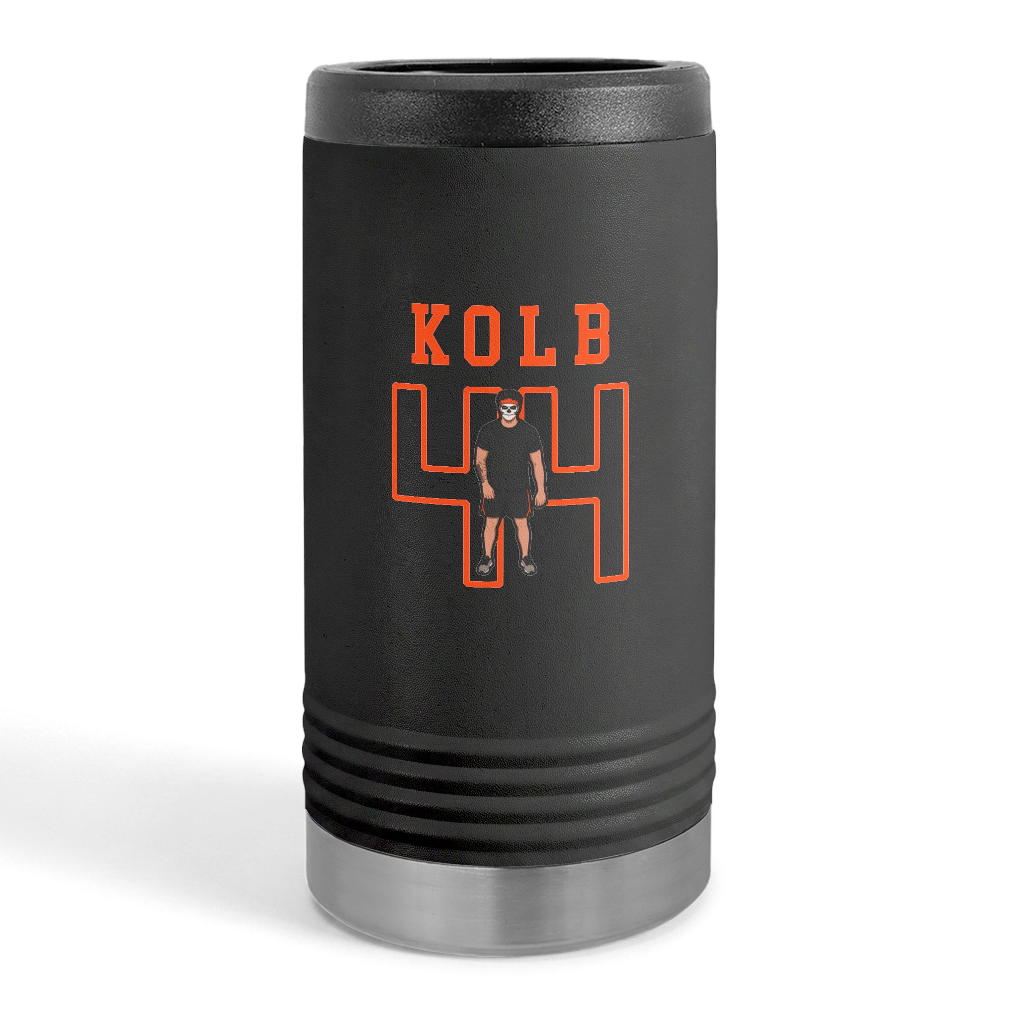 Slim Stainless Can Cooler — character_shirsey in Black