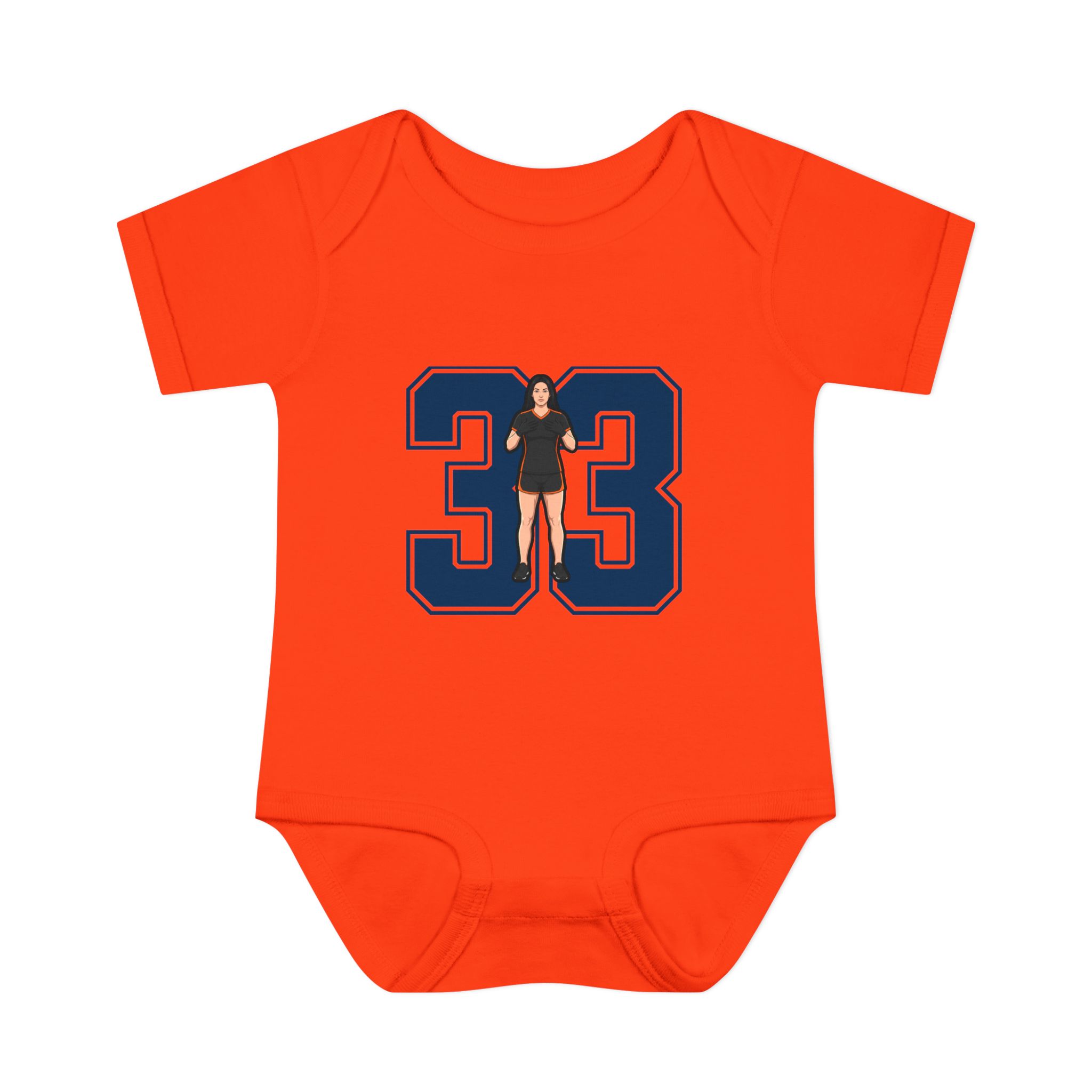 Baby Onesie — character_number in Orange