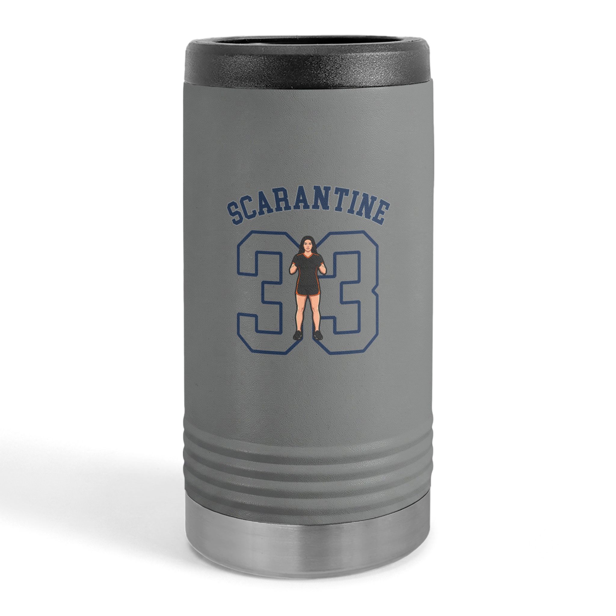 Slim Stainless Can Cooler — character_shirsey_arch in Grey