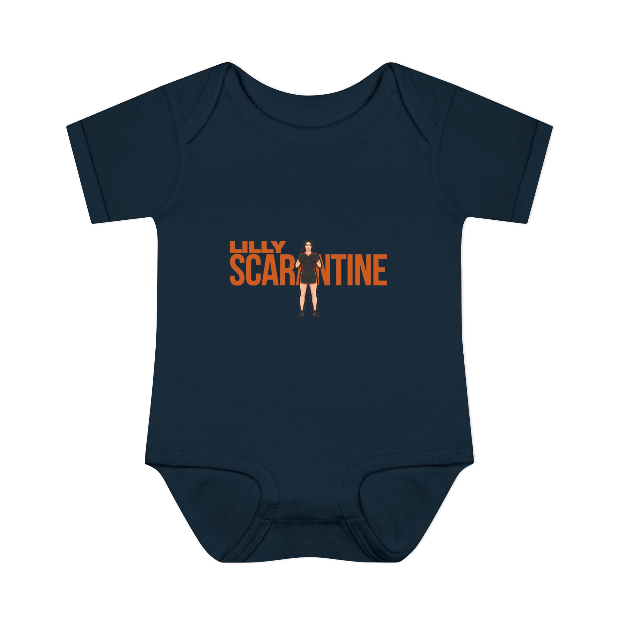 Baby Onesie — character_player_name in Navy