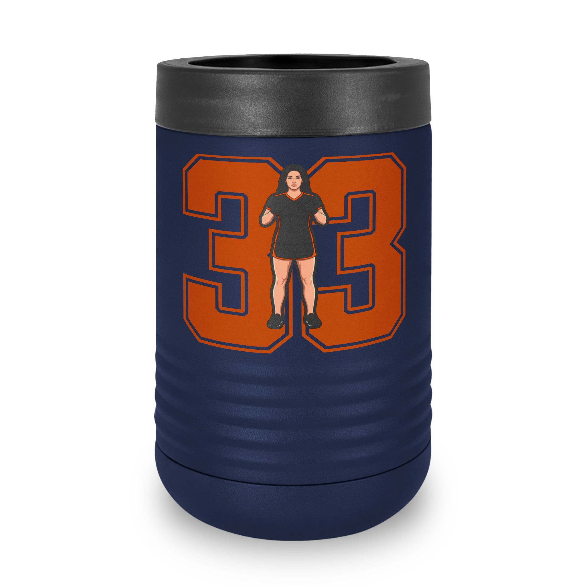 Stainless Can Cooler — character_number in Navy