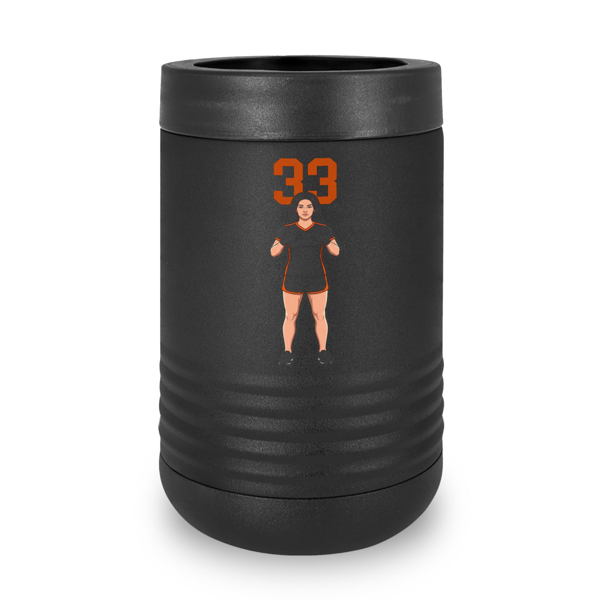 Stainless Can Cooler — character_number_top in Black