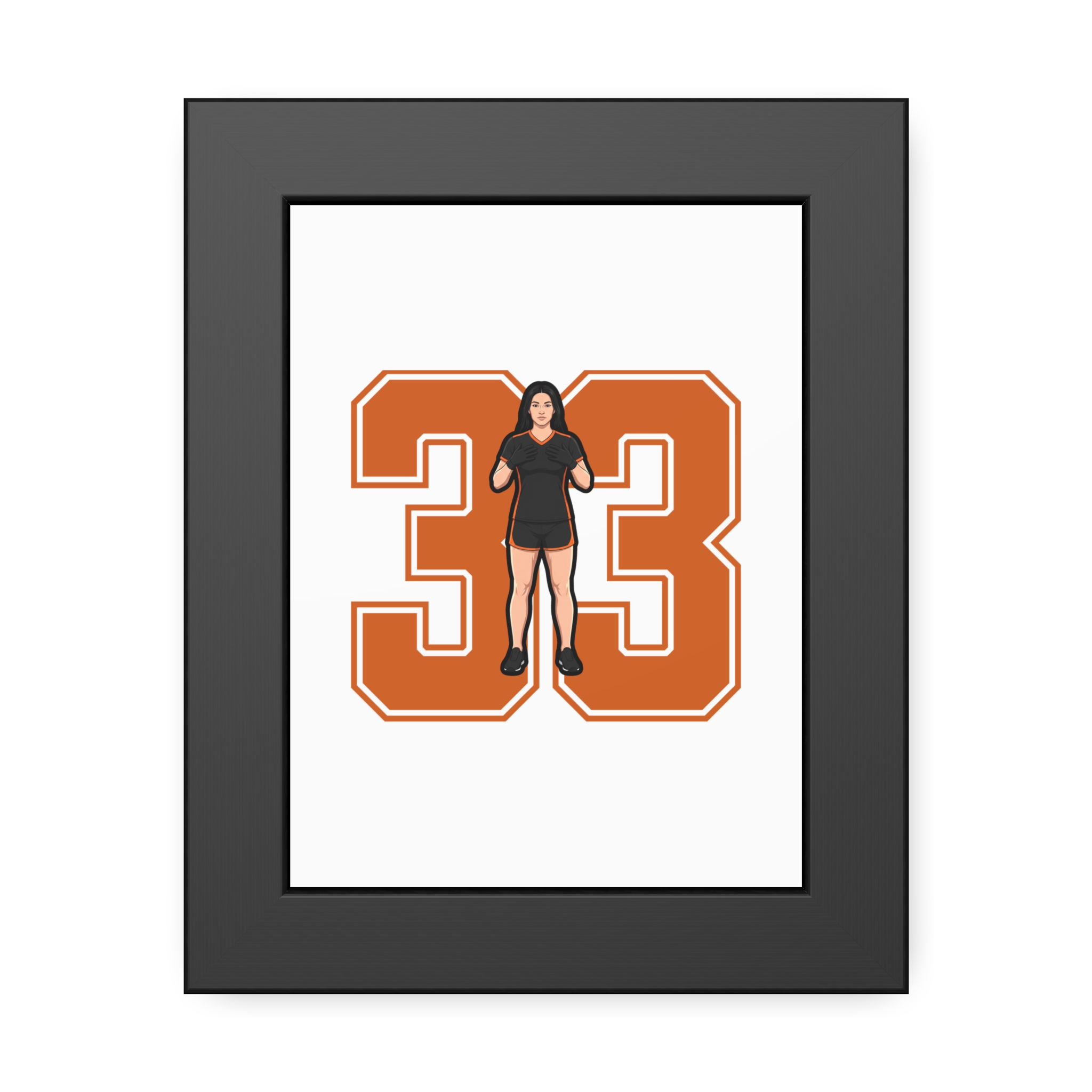 Framed Poster — character_number in Black