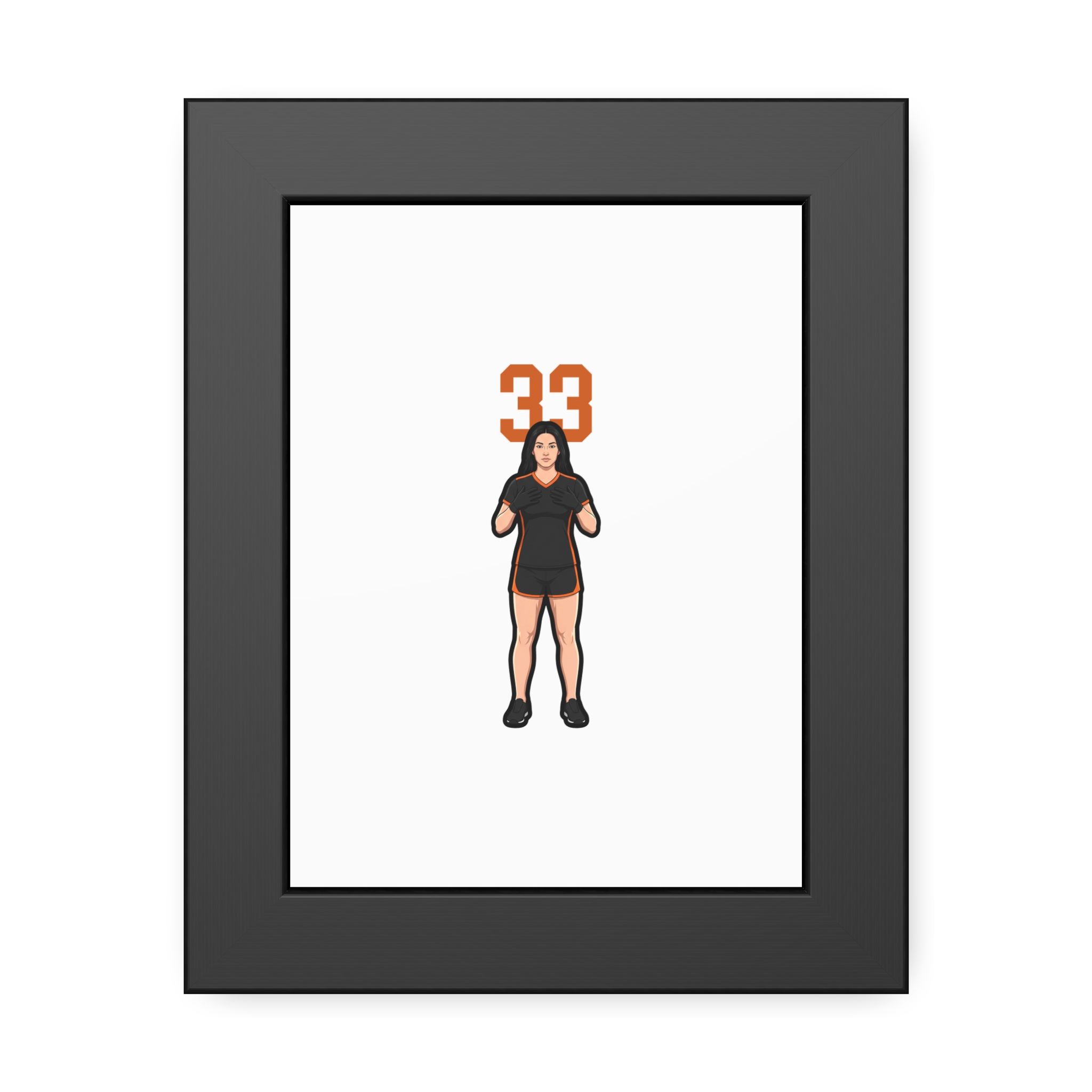 Framed Poster — character_number_top in Black