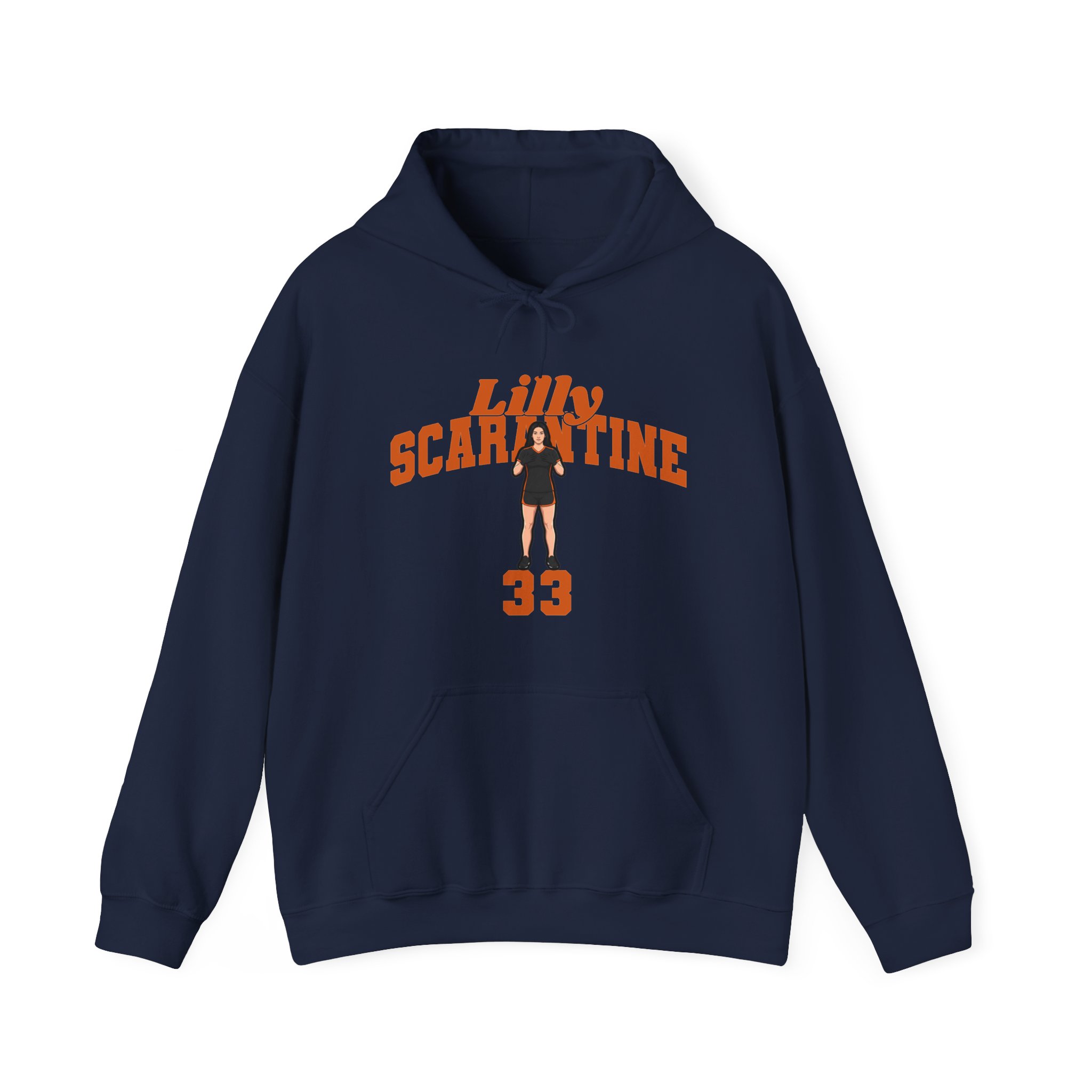 Hoodie — character_signature_arch in Navy