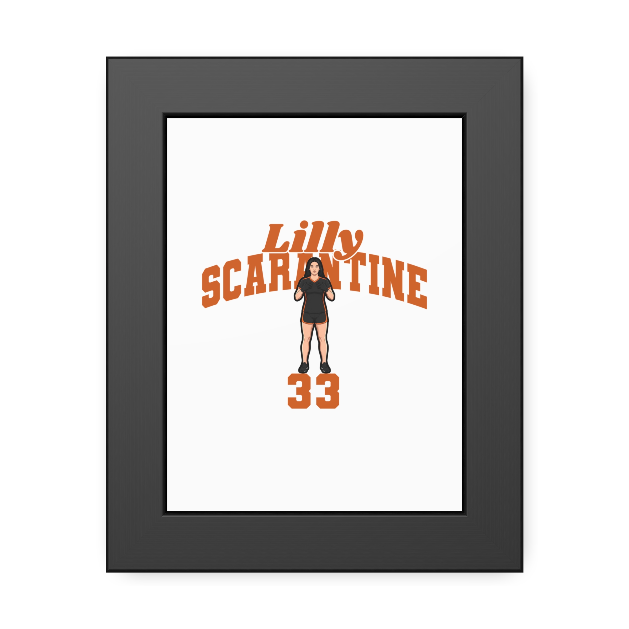 Framed Poster — character_signature_arch in Black