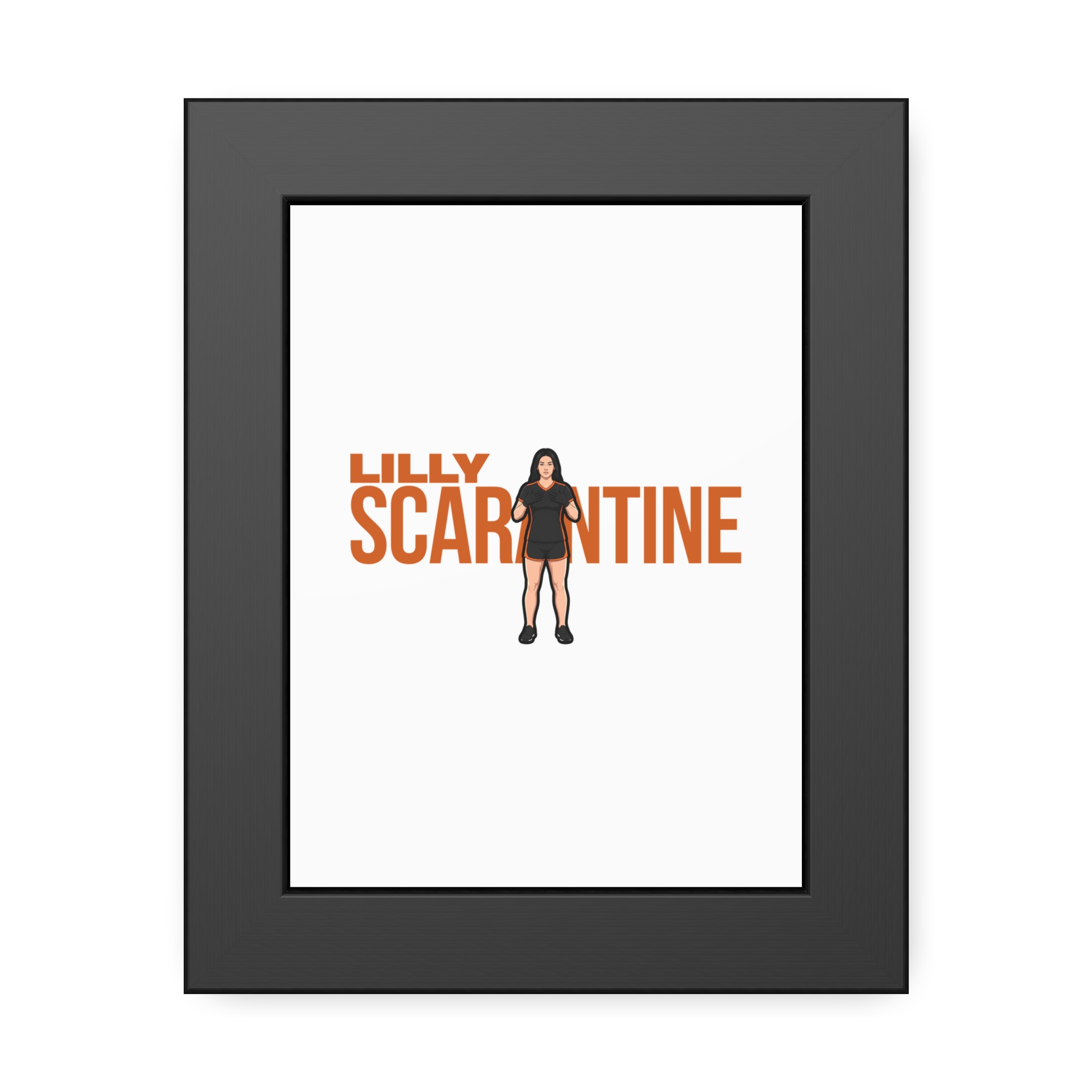 Framed Poster — character_player_name in Black