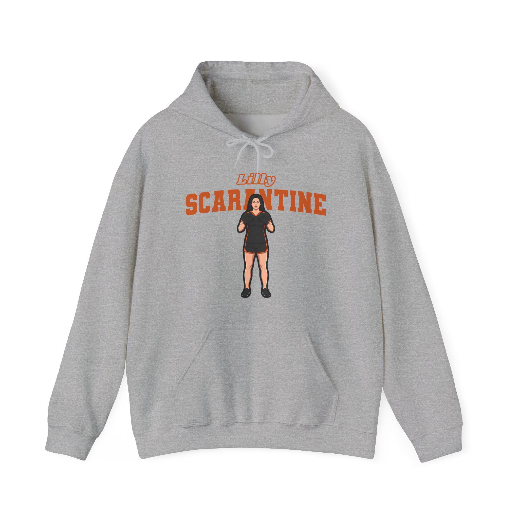 Hoodie — character_name_arch in Grey