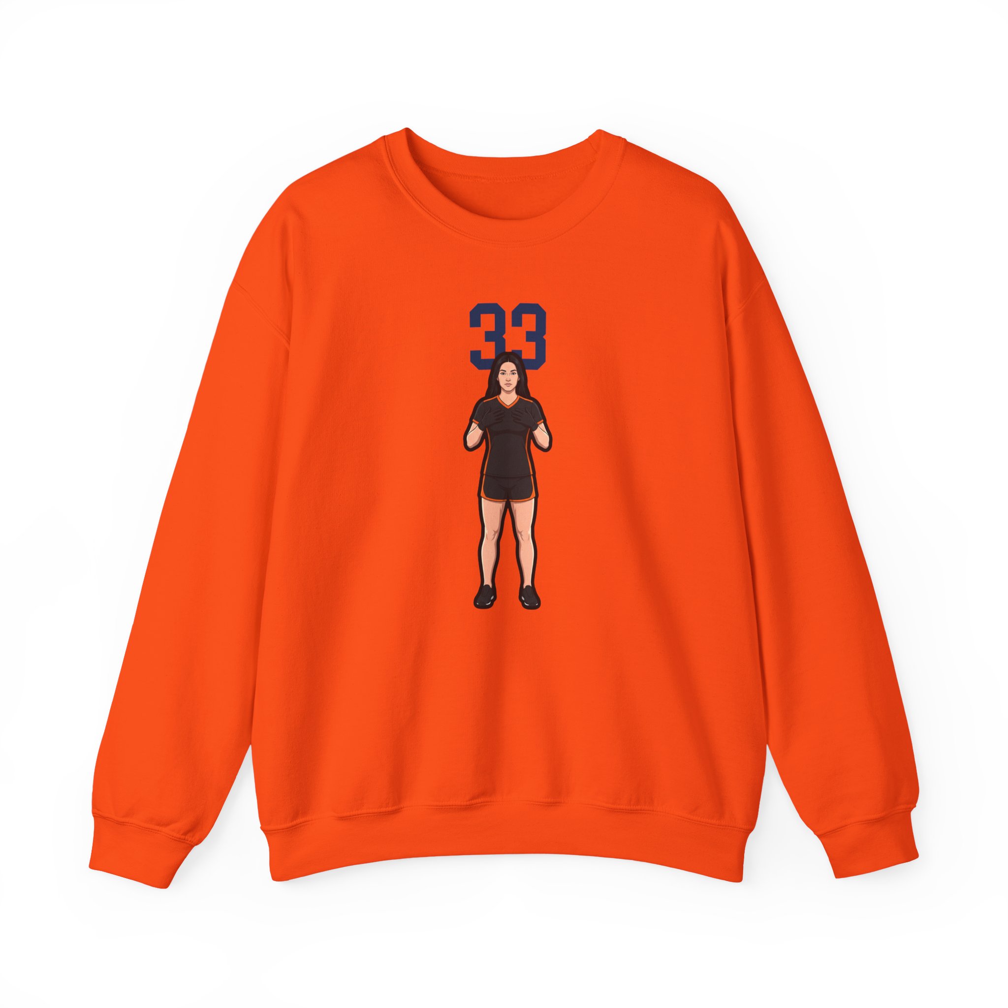 Crewneck Sweatshirt — character_number_top in Orange