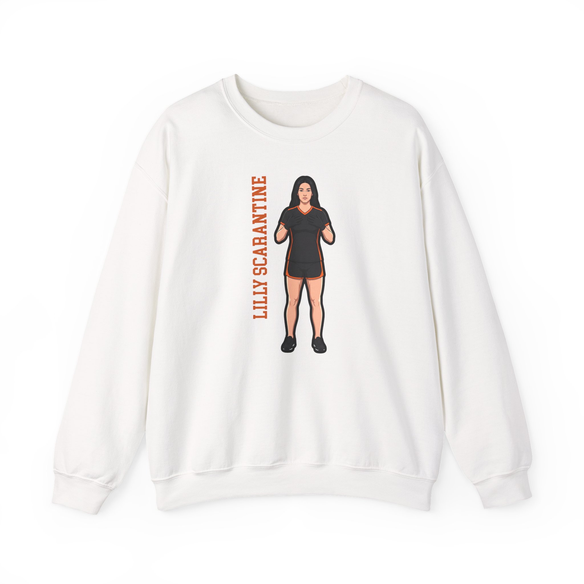Crewneck Sweatshirt — character_name_vertical in White