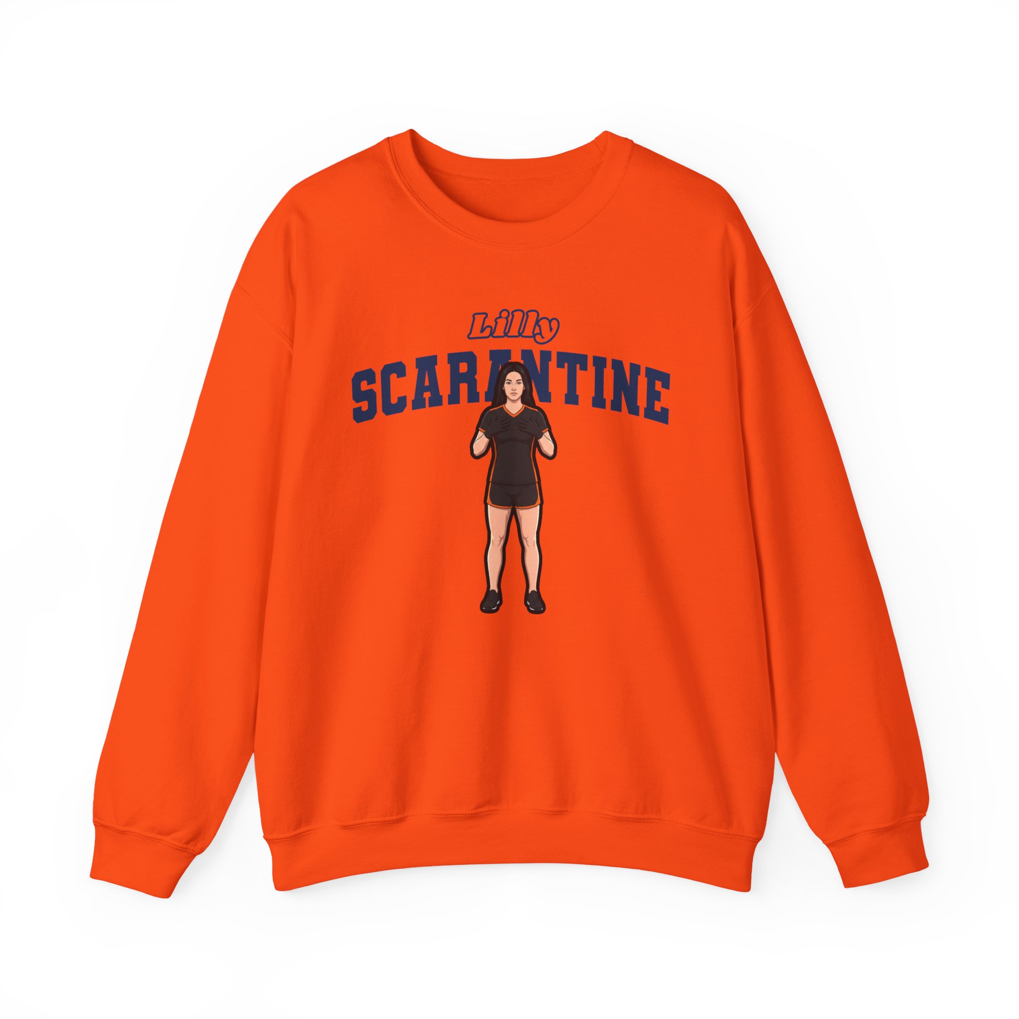 Crewneck Sweatshirt — character_name_arch in Orange