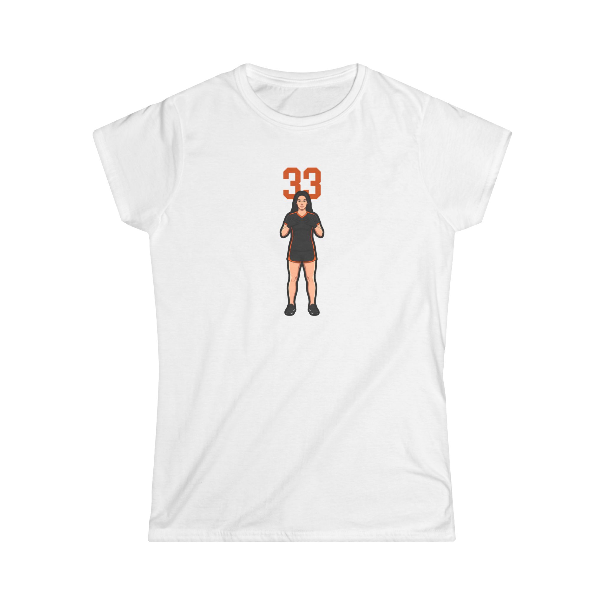 Women's Softstyle Tee — character_number_top in White
