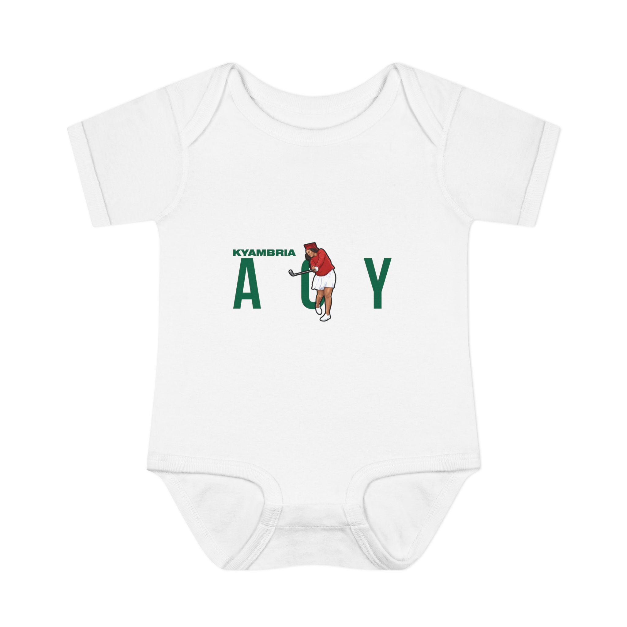 Baby Onesie — character_player_name in White