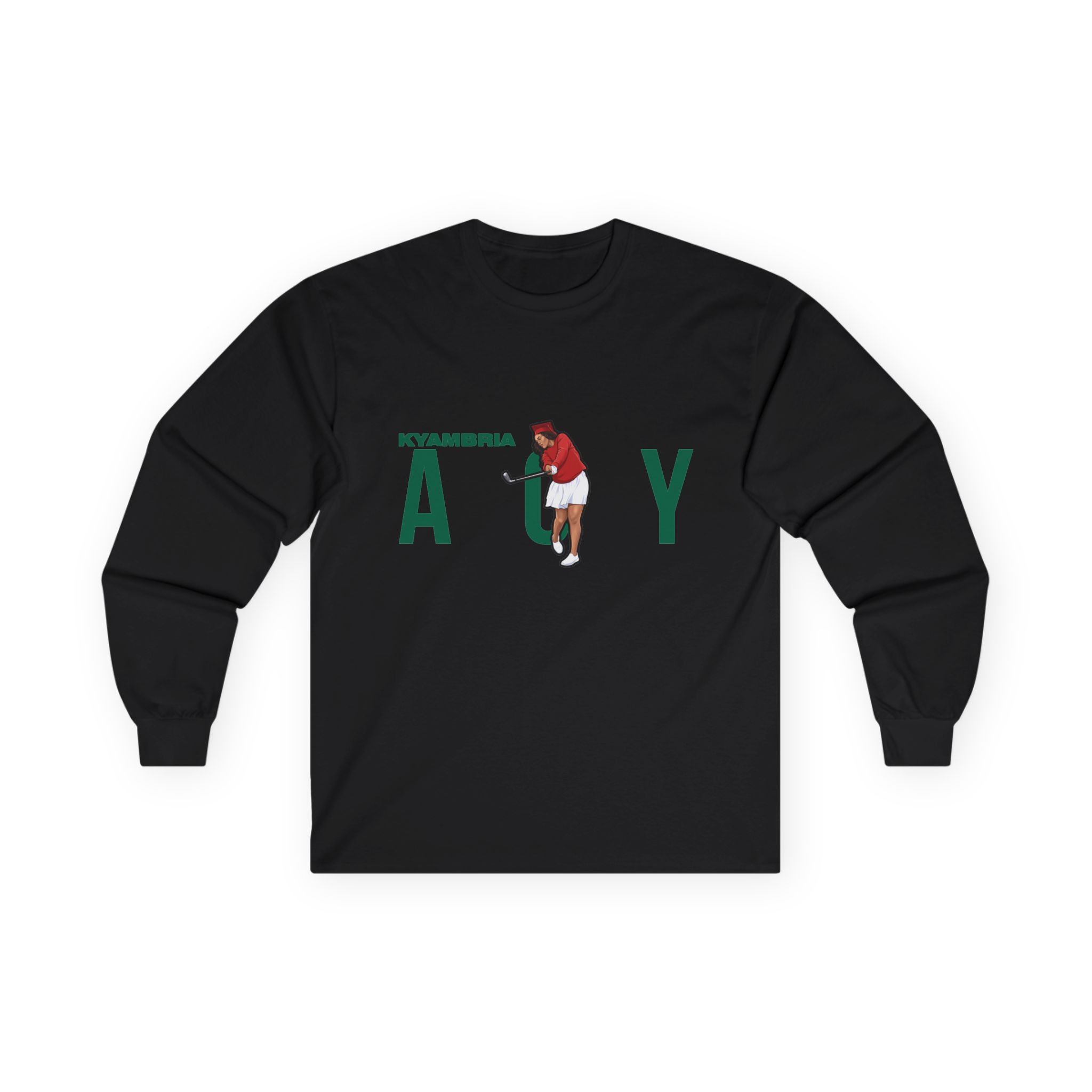 Long Sleeve Tee — character_player_name in Black