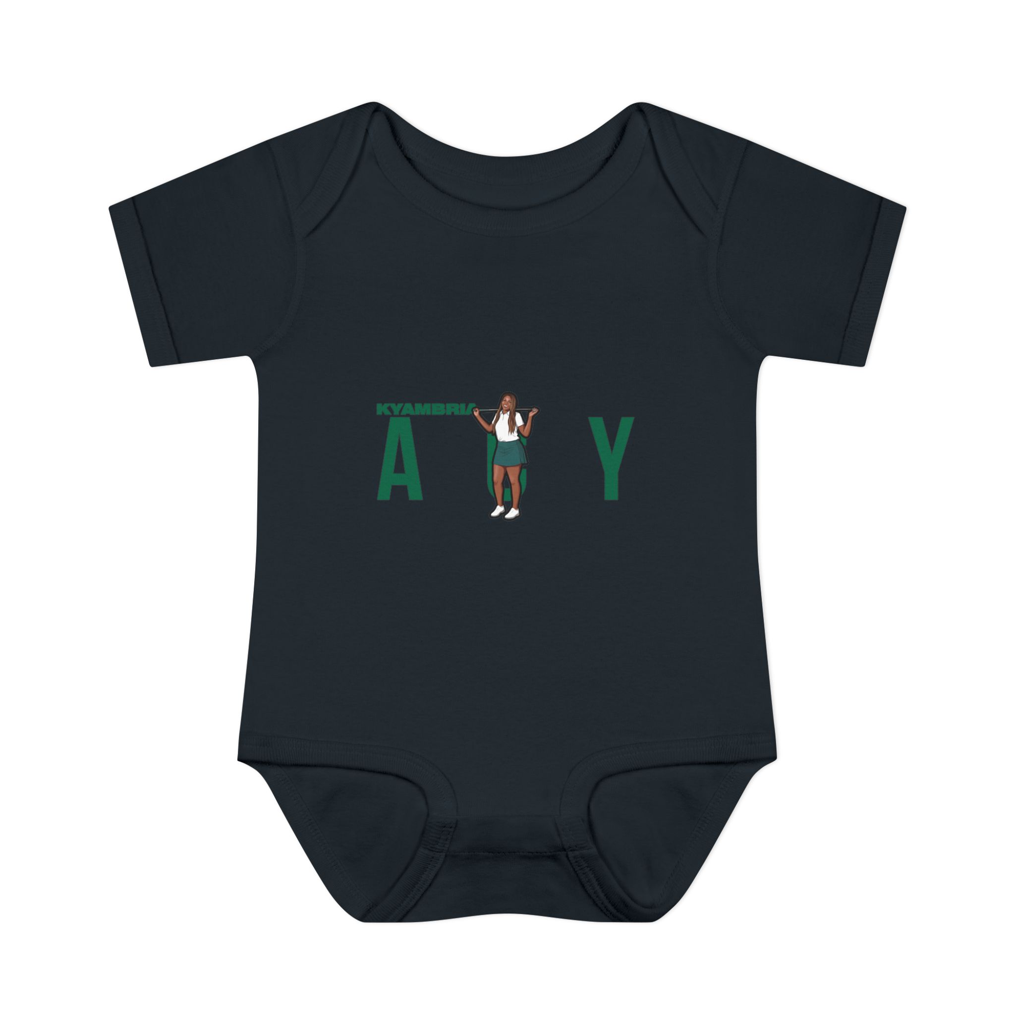 Baby Onesie — character_player_name in Black