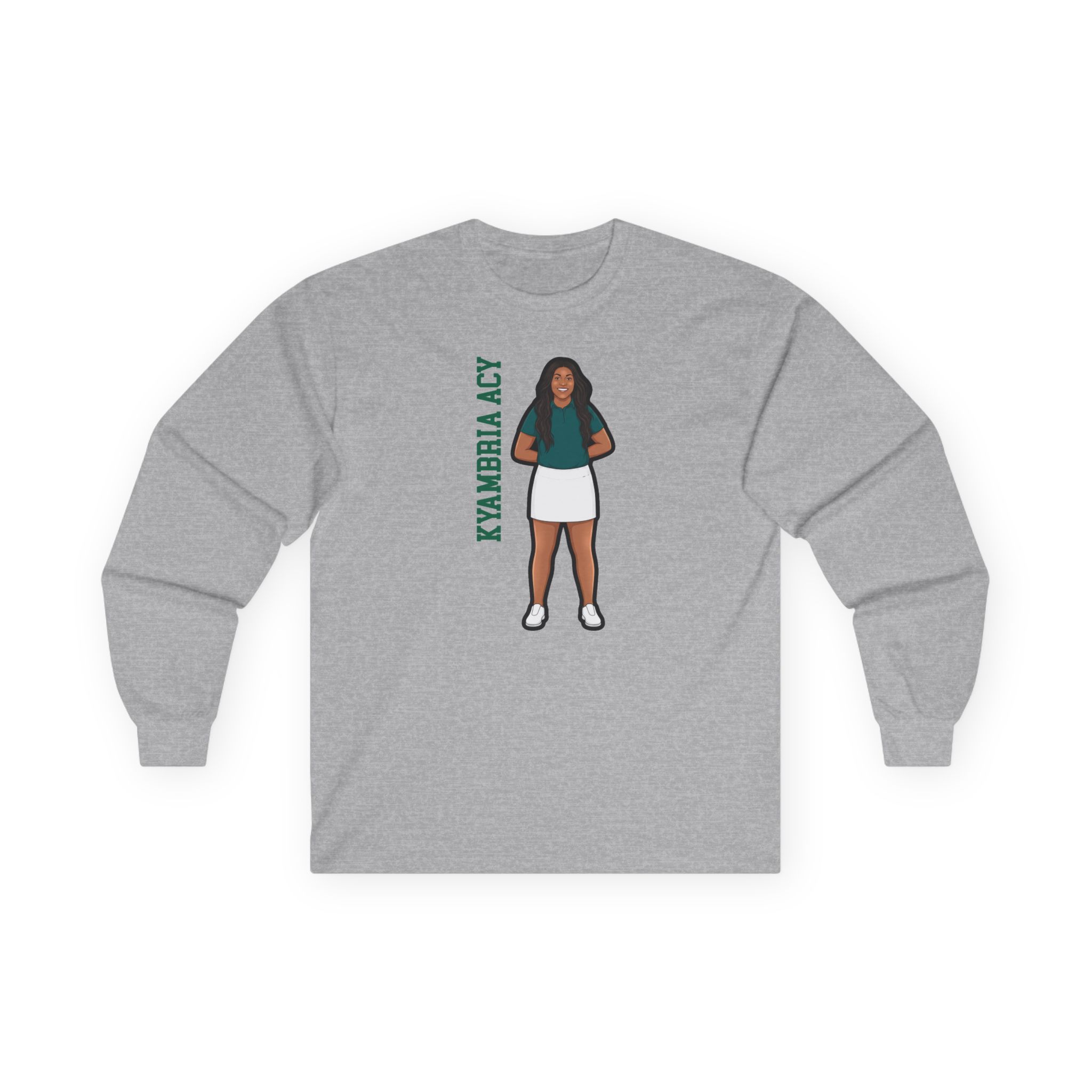 Long Sleeve Tee — character_name_vertical in Grey