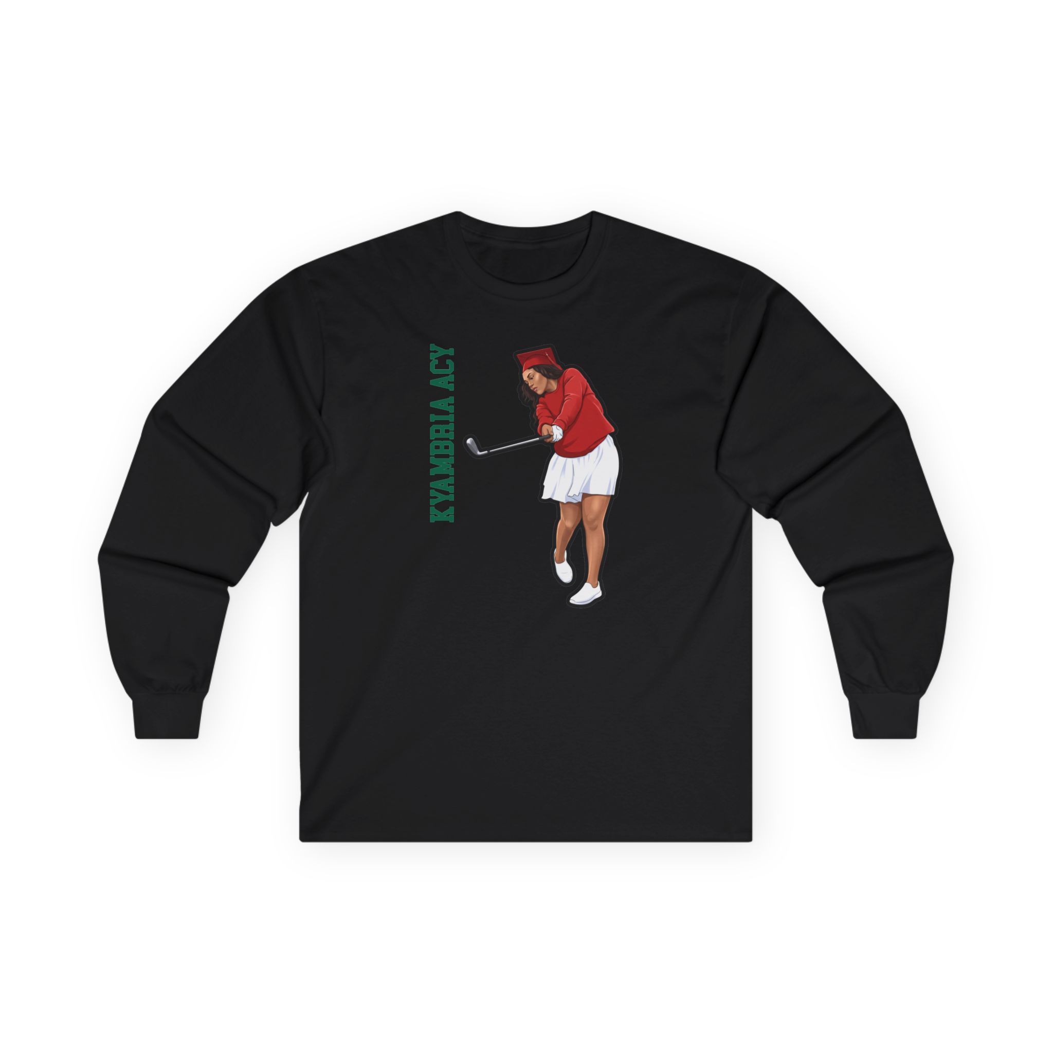 Long Sleeve Tee — character_name_vertical in Black
