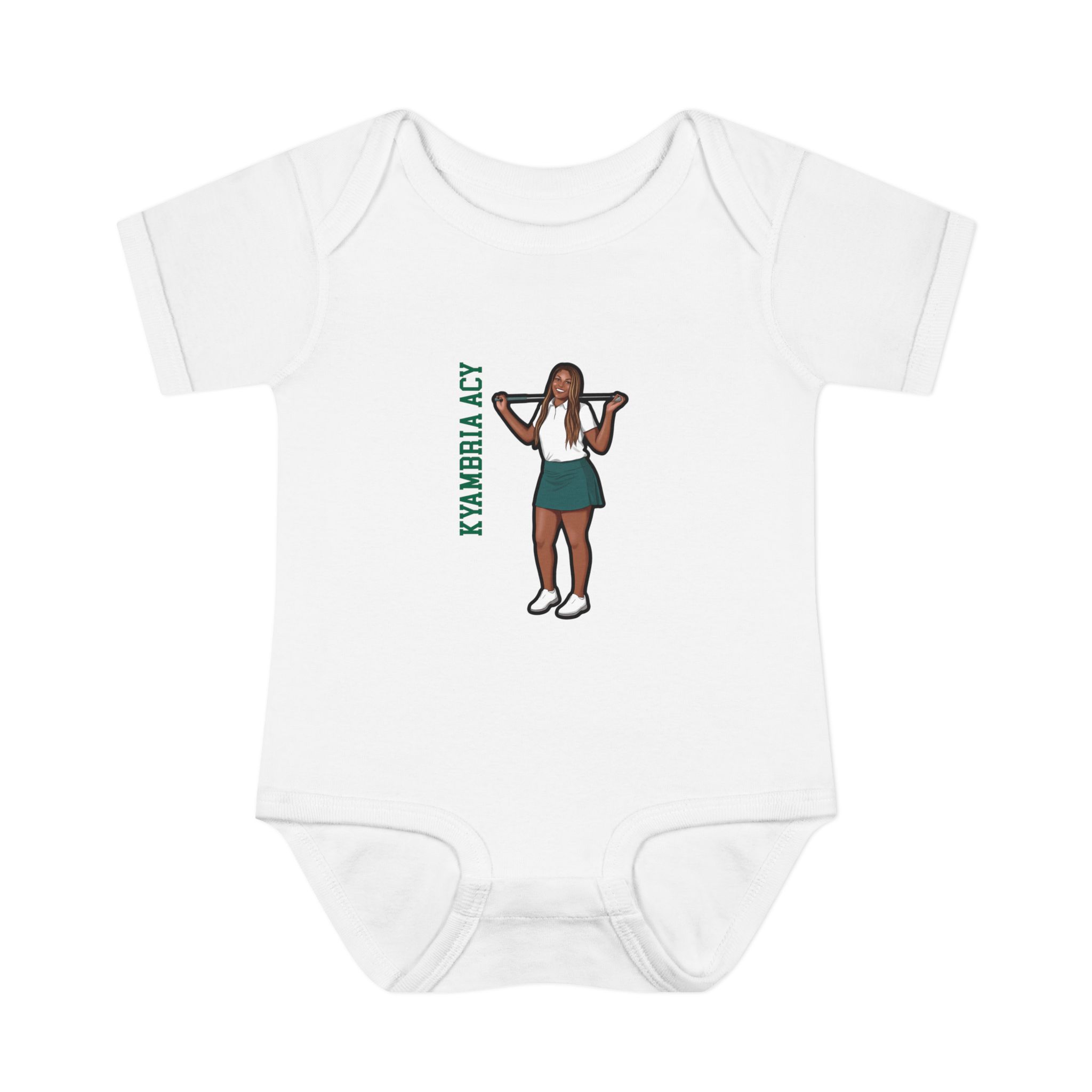 Baby Onesie — character_name_vertical in White