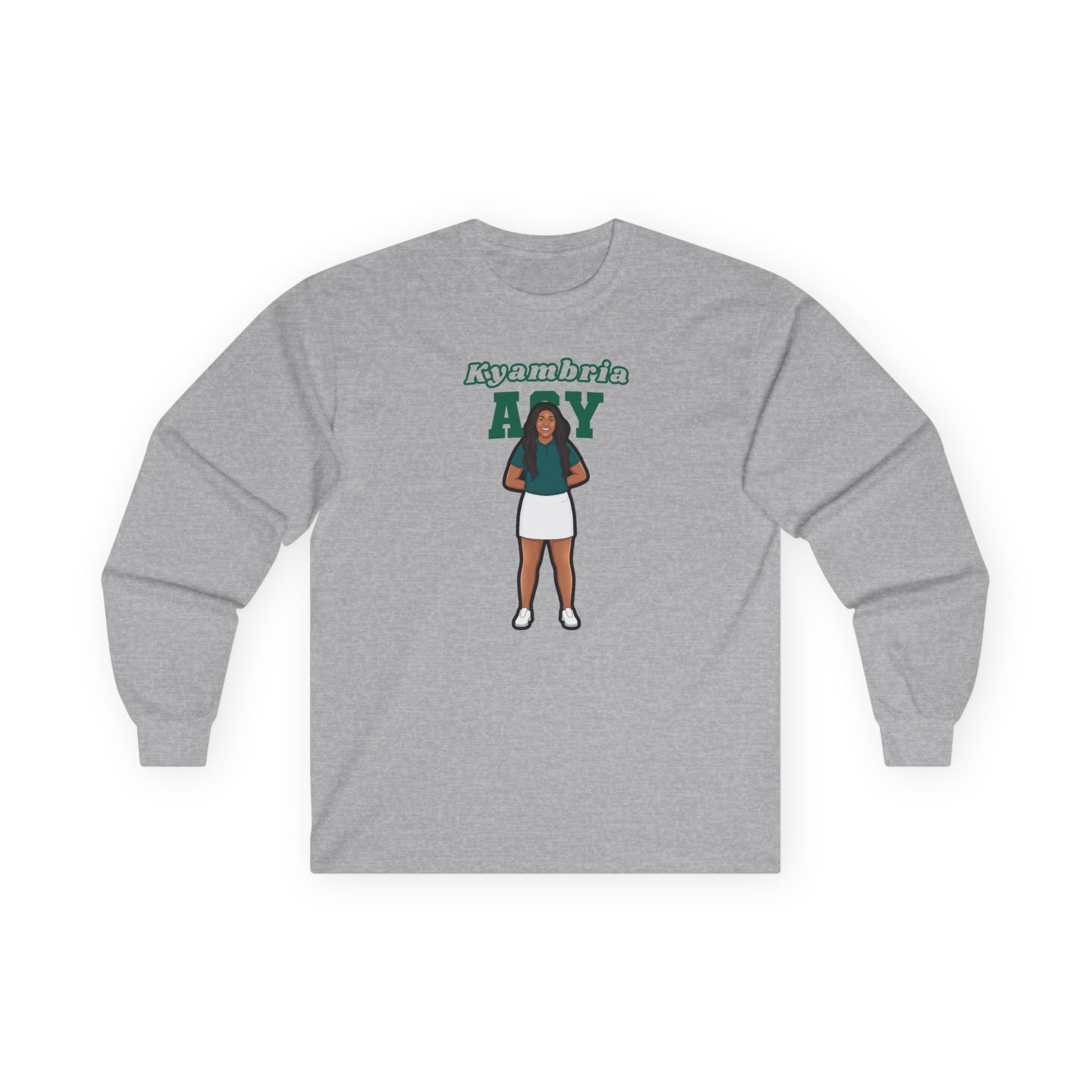 Long Sleeve Tee — character_name_arch in Grey