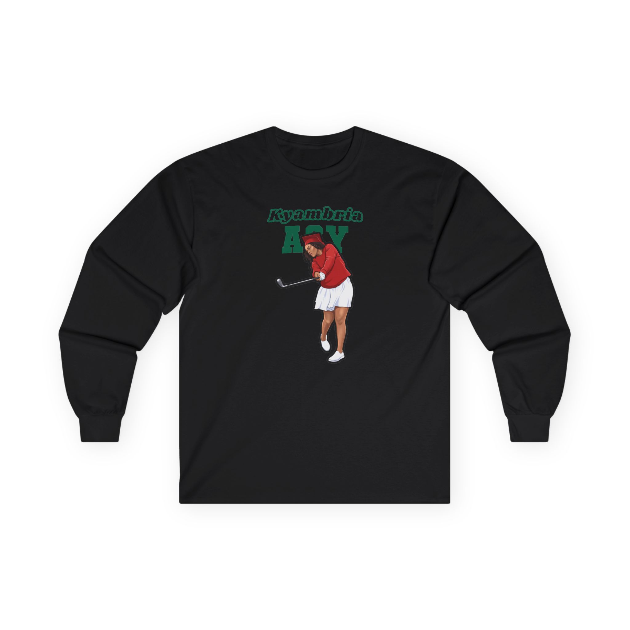 Long Sleeve Tee — character_name_arch in Black