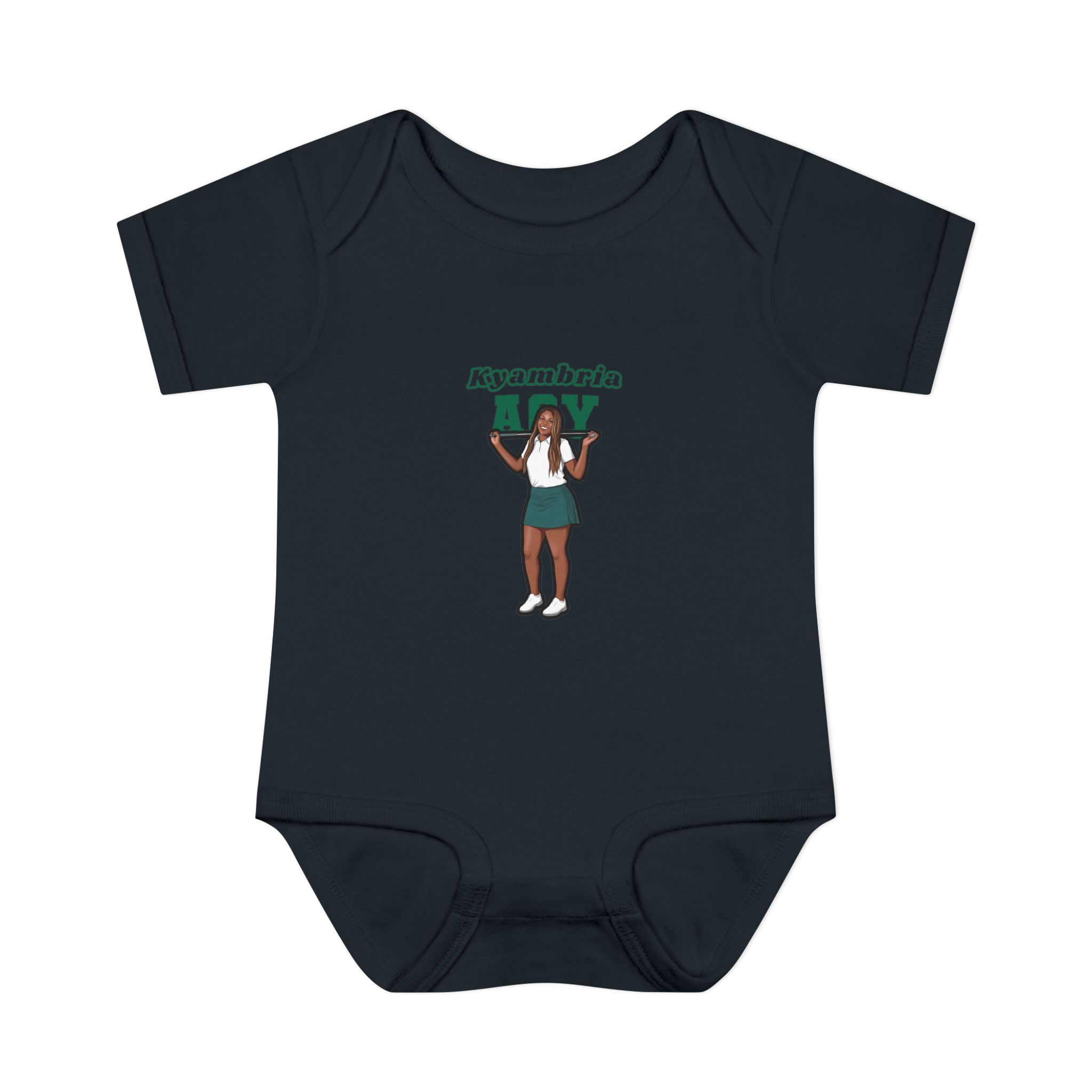 Baby Onesie — character_name_arch in Black