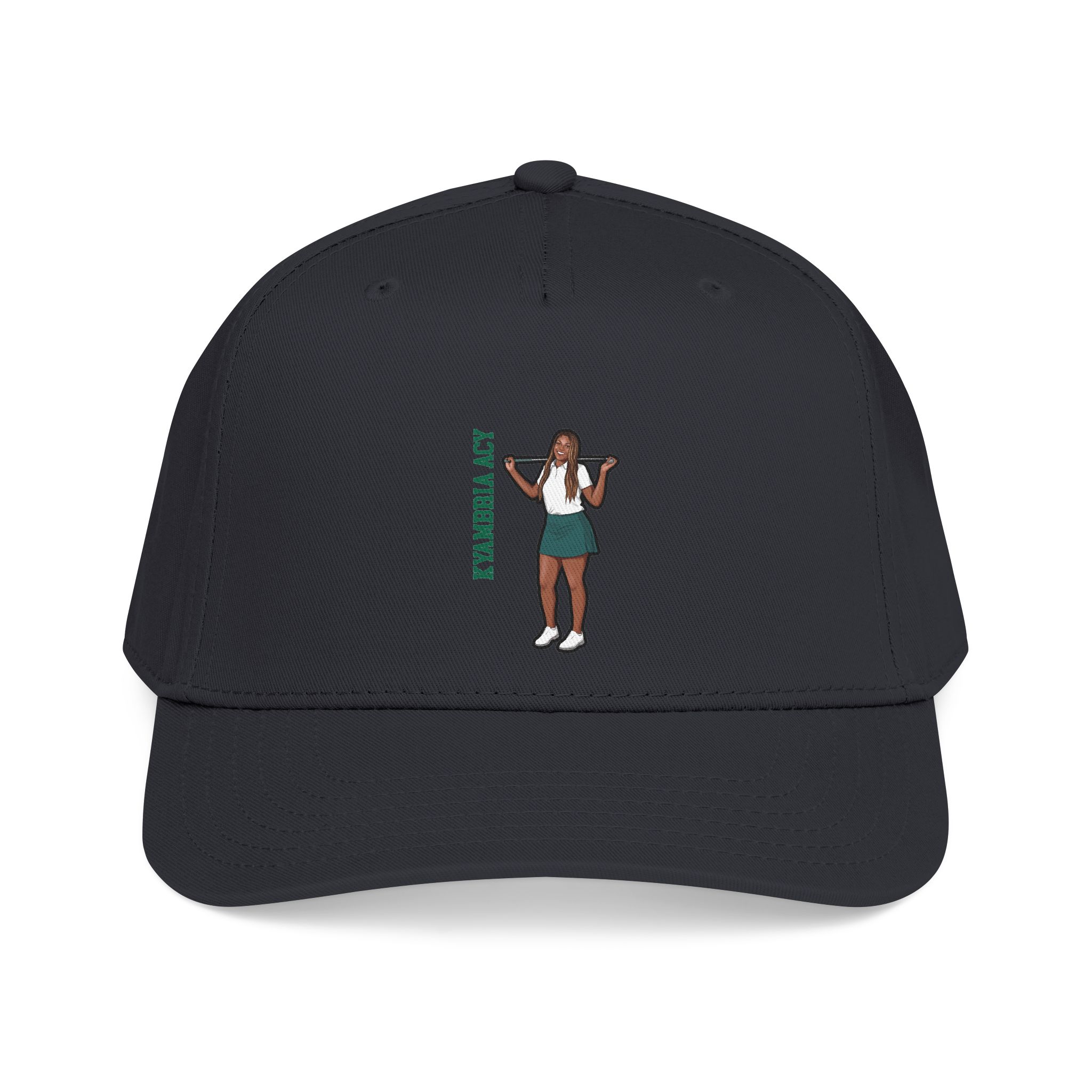 Baseball Cap — character_name_vertical in Black