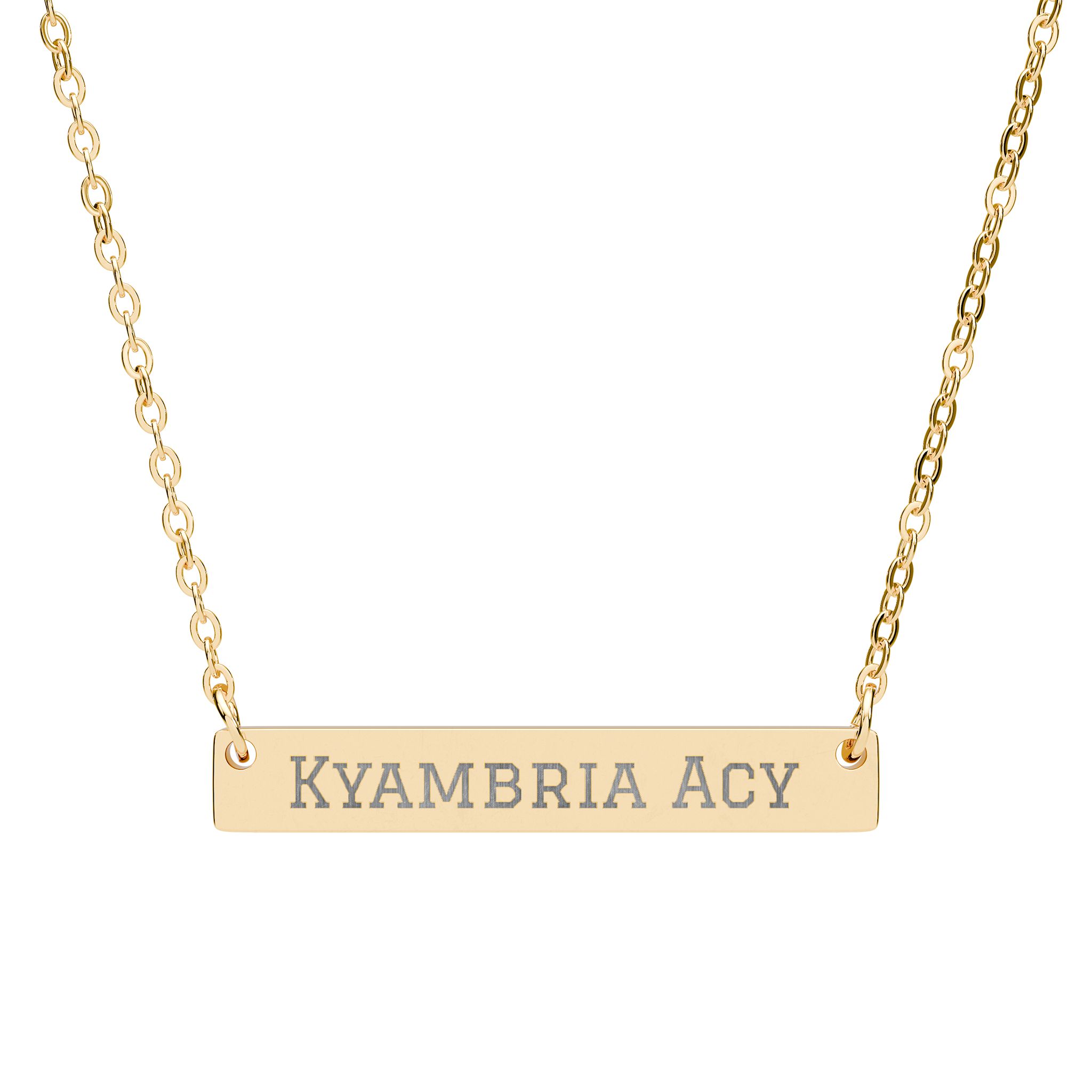 Engraved Bar Necklace — Classic in Gold