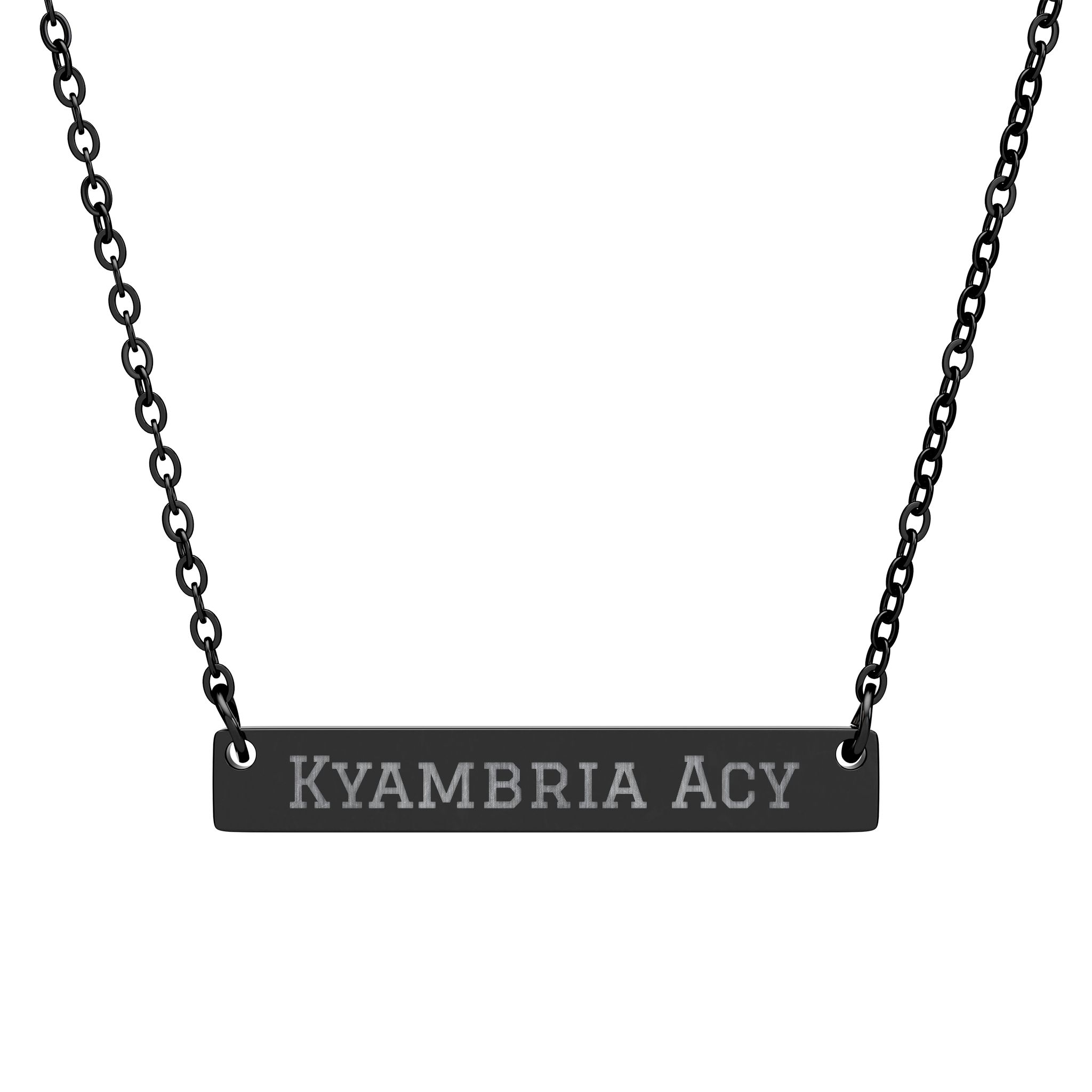 Engraved Bar Necklace — Classic in Black
