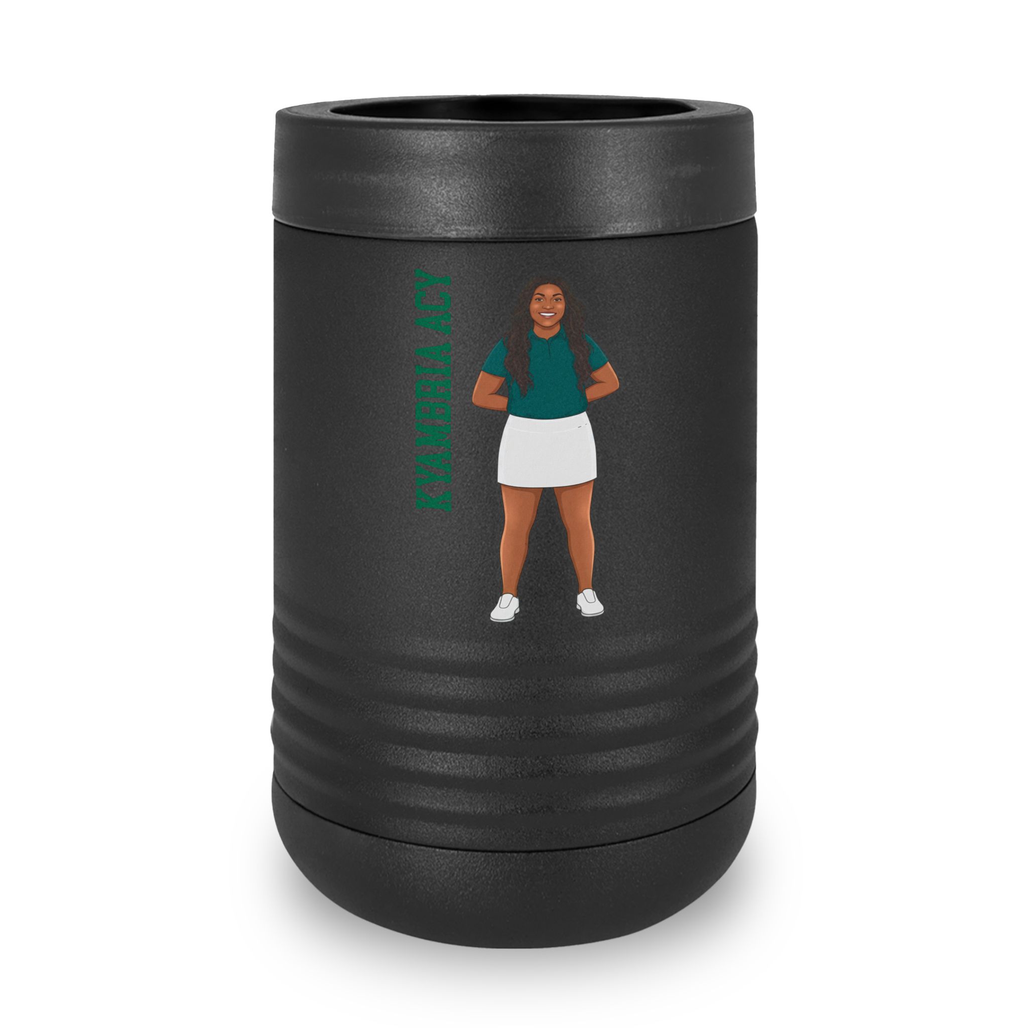 Stainless Can Cooler — character_name_vertical in Black