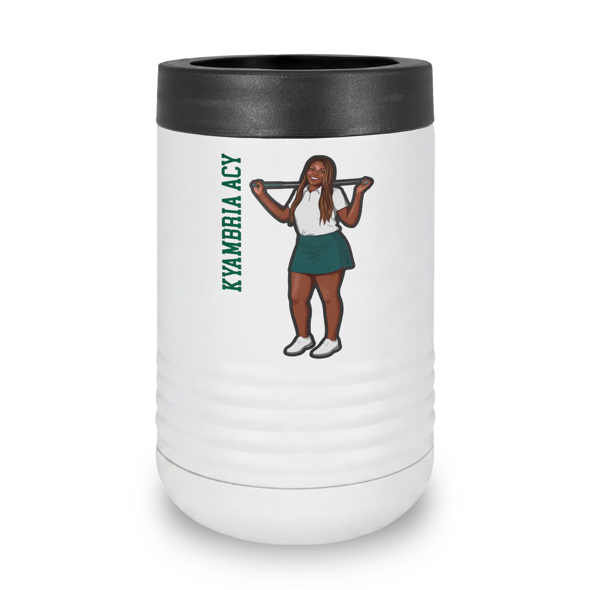 Stainless Can Cooler — character_name_vertical in White
