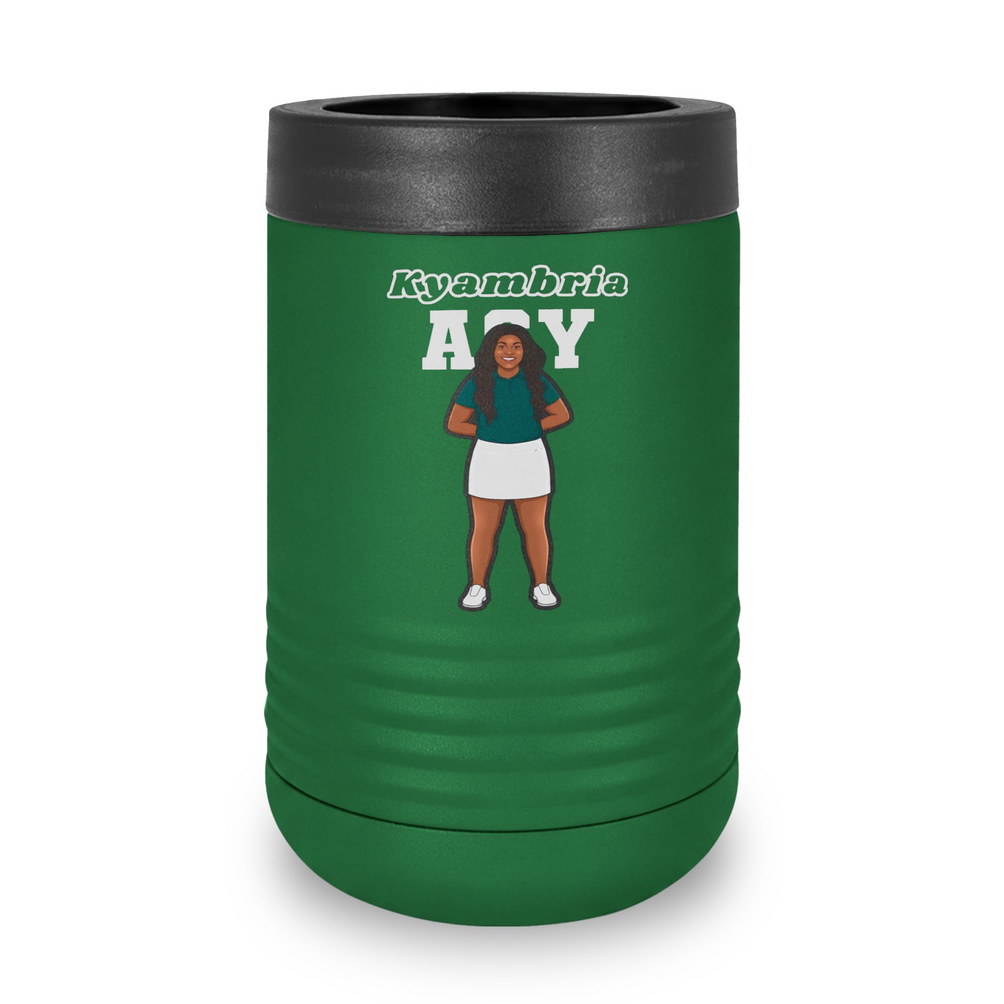 Stainless Can Cooler — character_name_arch in Green