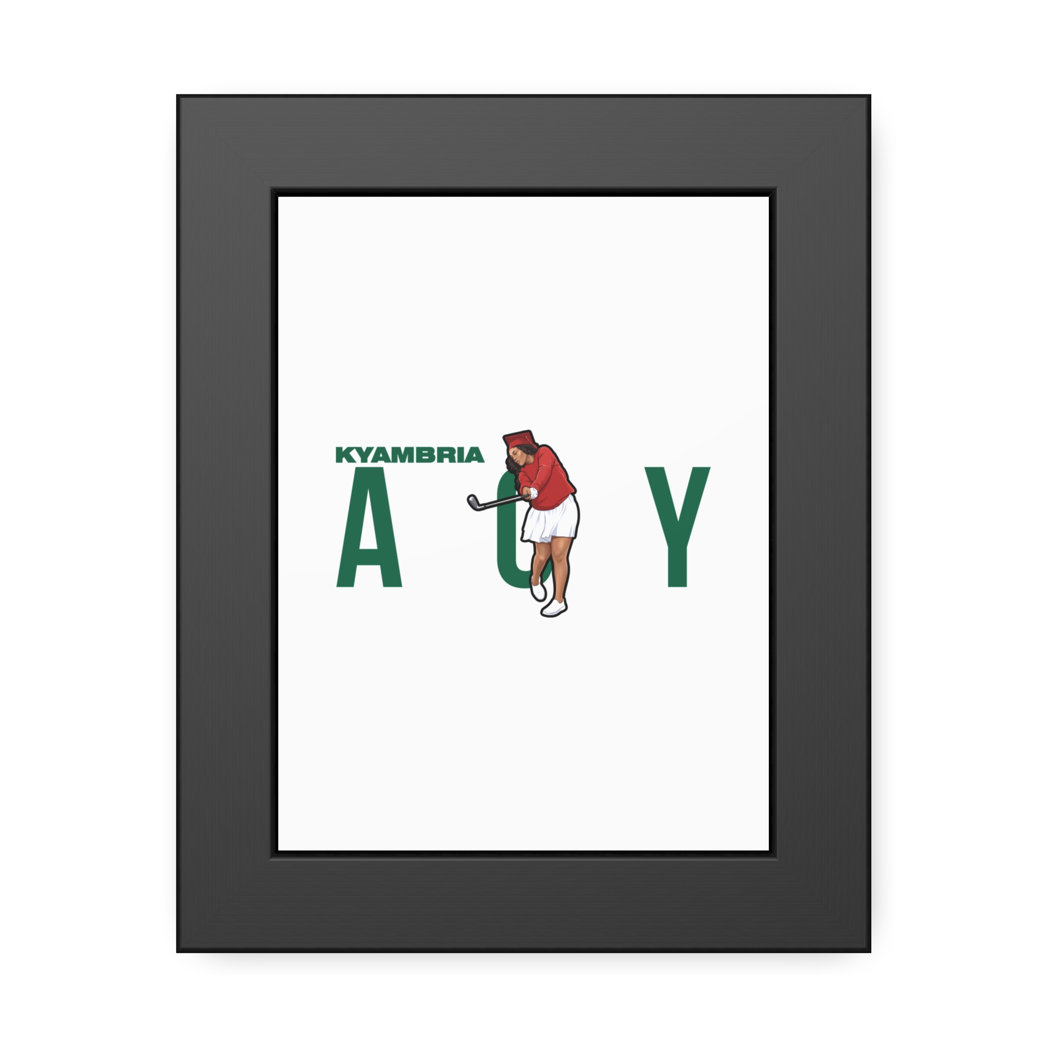Framed Poster — character_player_name in Black