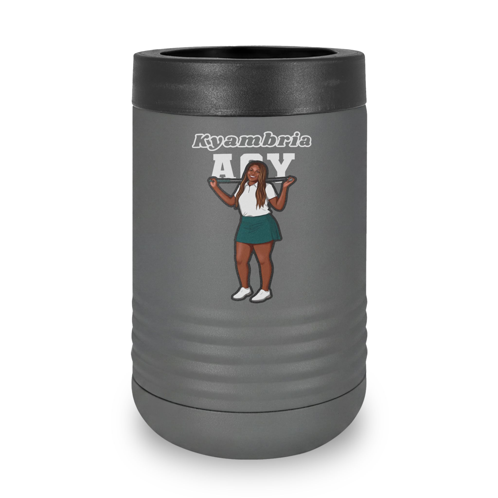 Stainless Can Cooler — character_name_arch in Grey