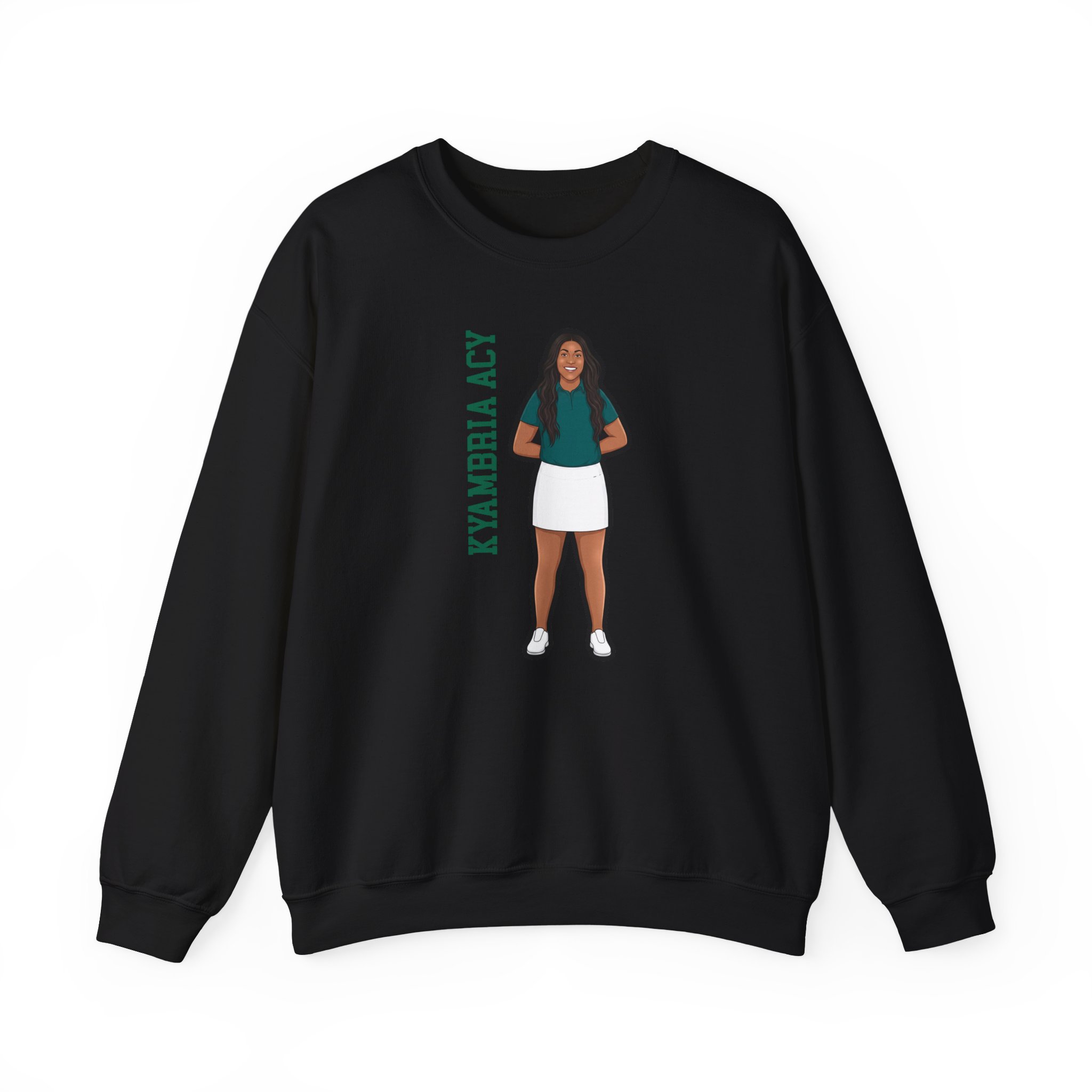 Crewneck Sweatshirt — character_name_vertical in Black