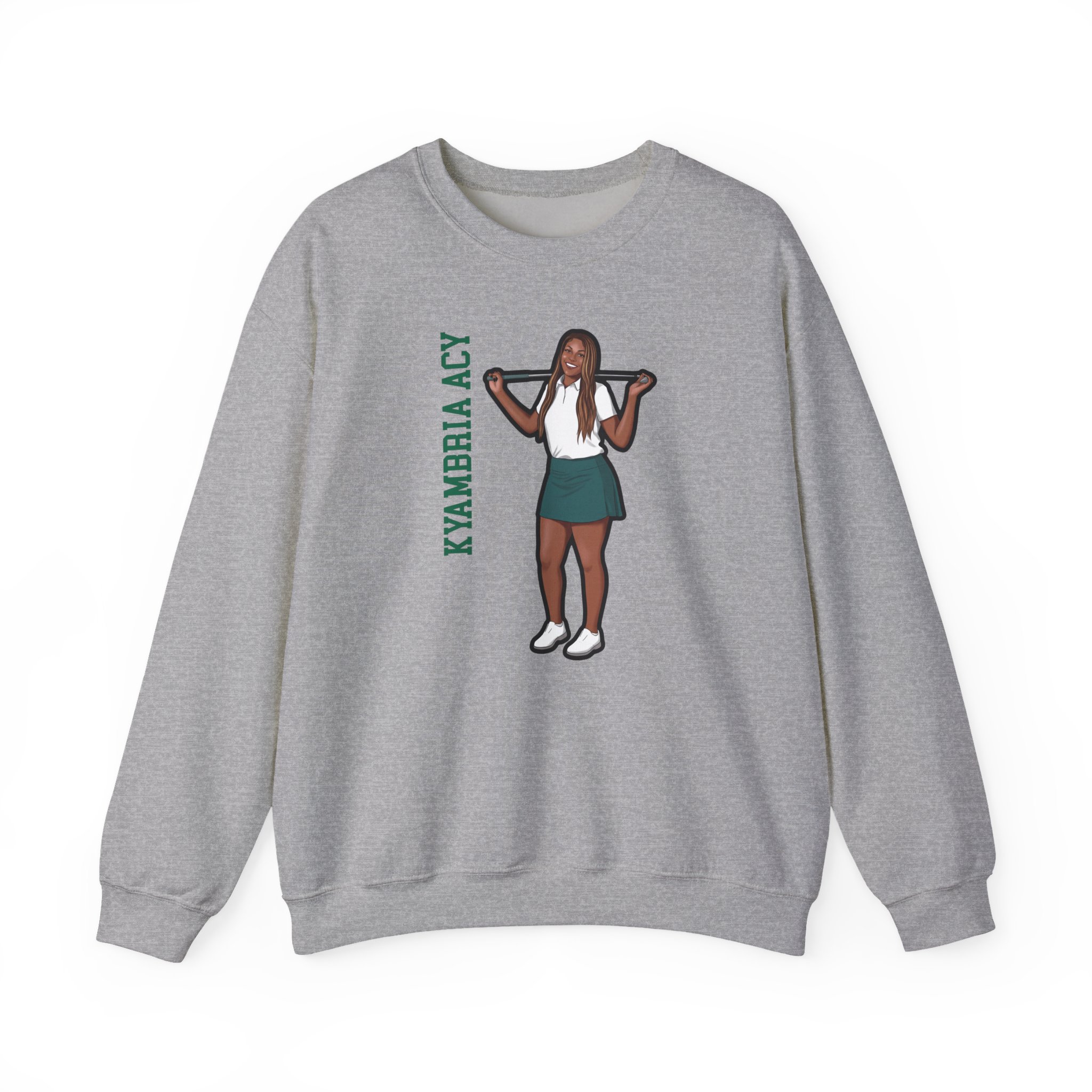Crewneck Sweatshirt — character_name_vertical in Grey