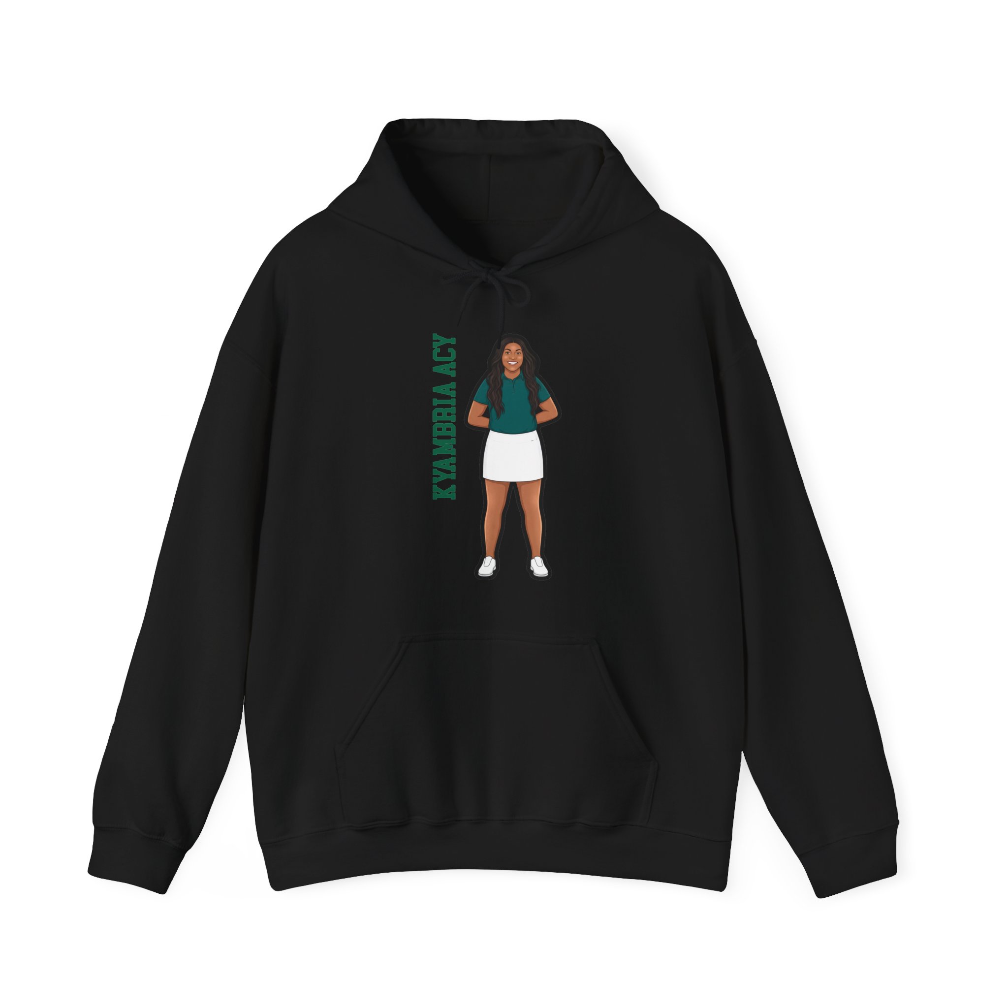 Hoodie — character_name_vertical in Black