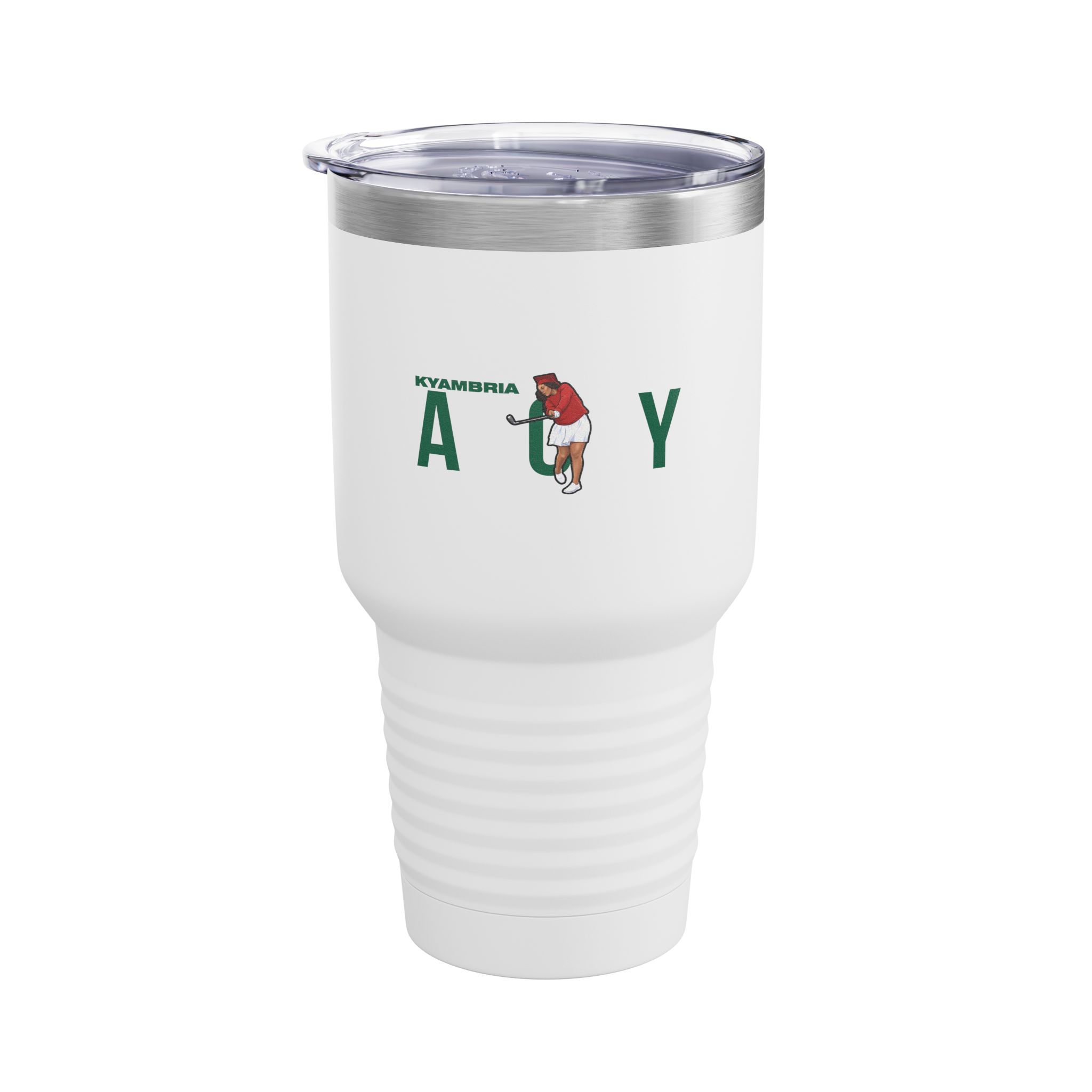 30oz Tumbler — character_player_name in White