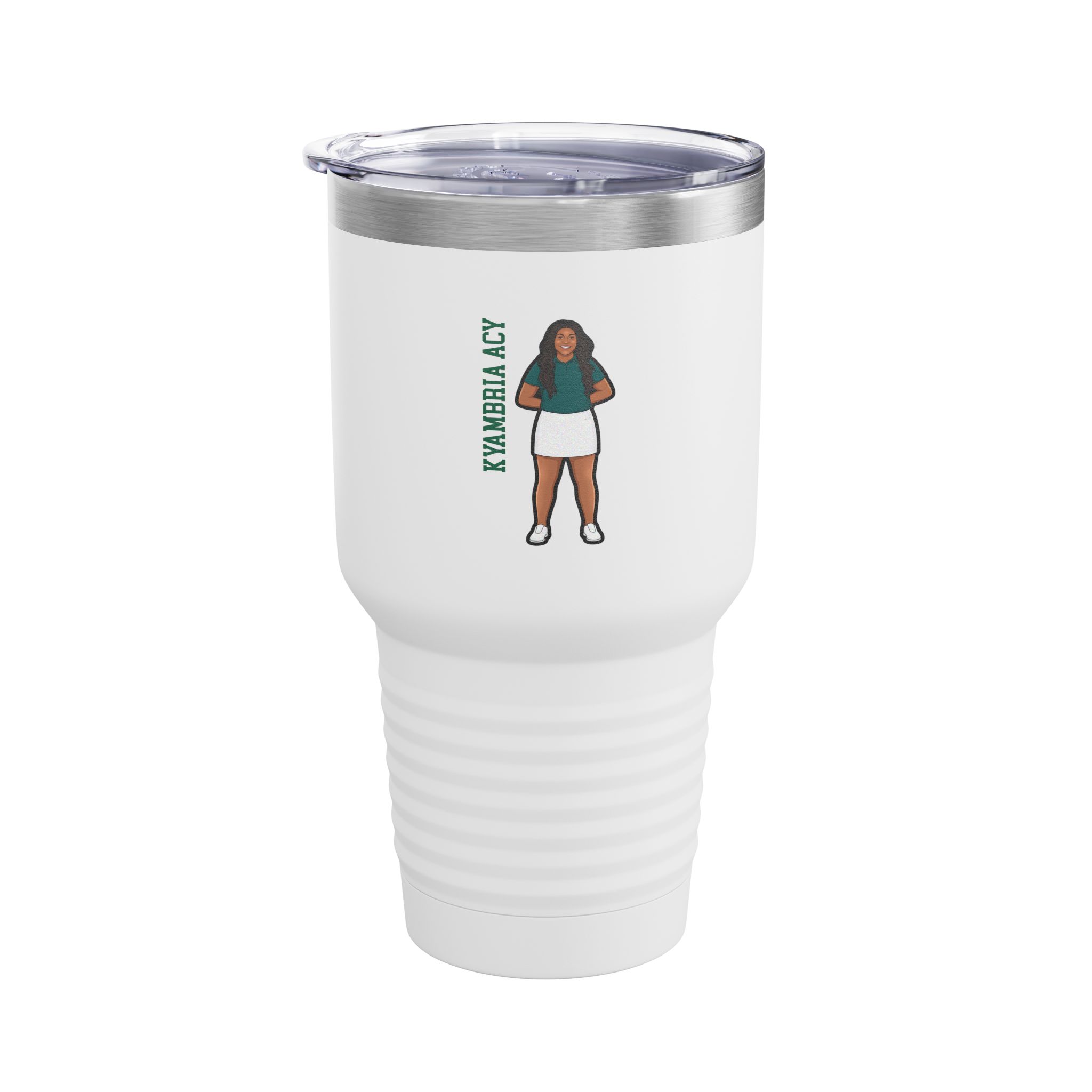 30oz Tumbler — character_name_vertical in White